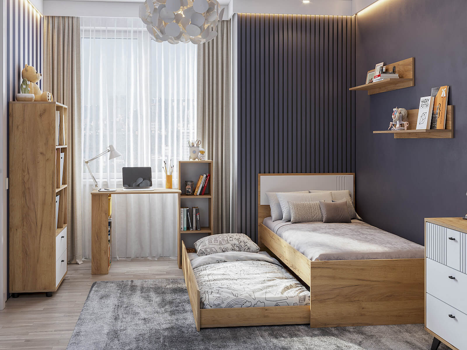 МС "Милан" Кровать выкатная Дуб Золотой