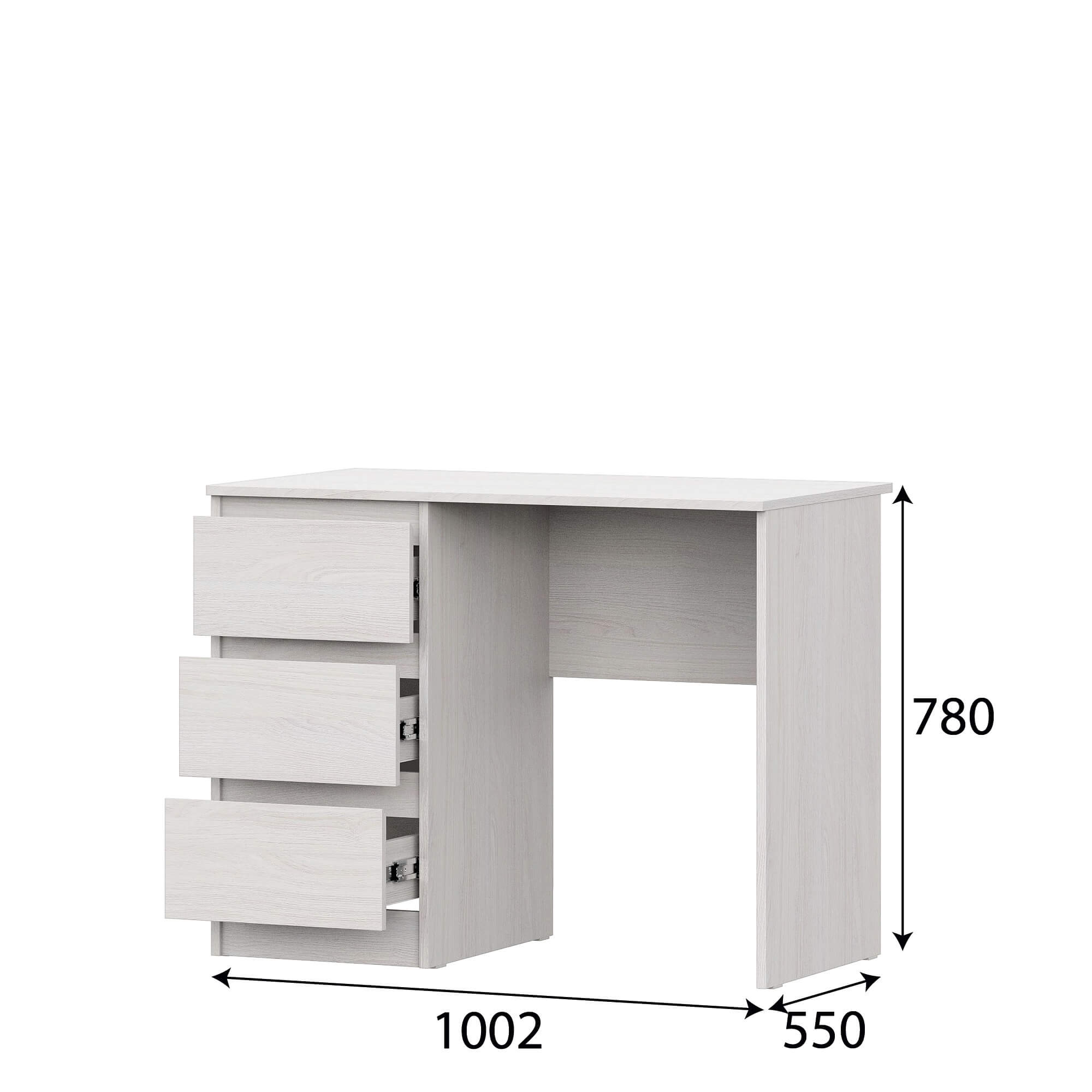 Стол с ящиками  "Бриз 1" Ясень Анкор светлый