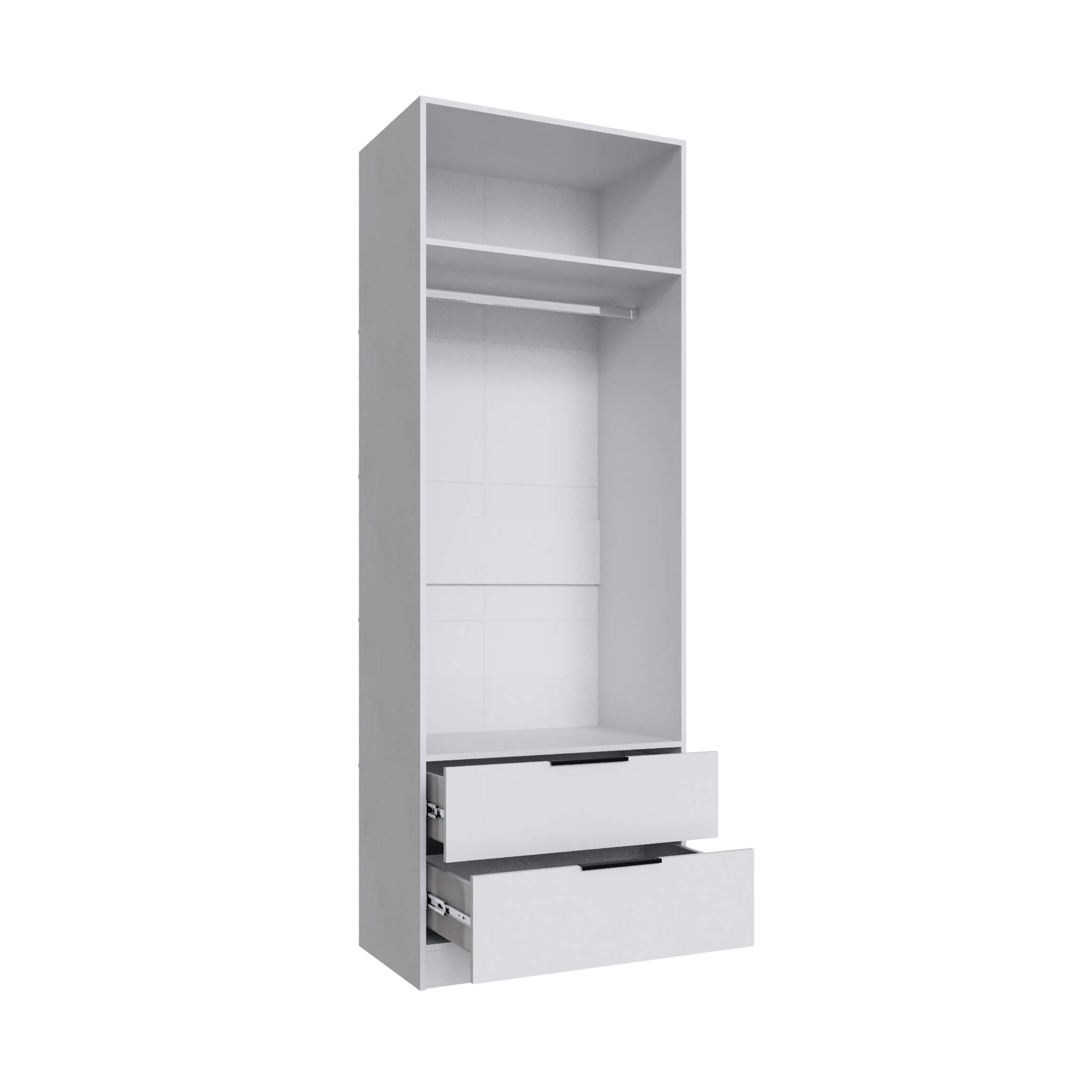 Шкаф Мадрид (0,8) с 2 ящ. с зеркалом белый