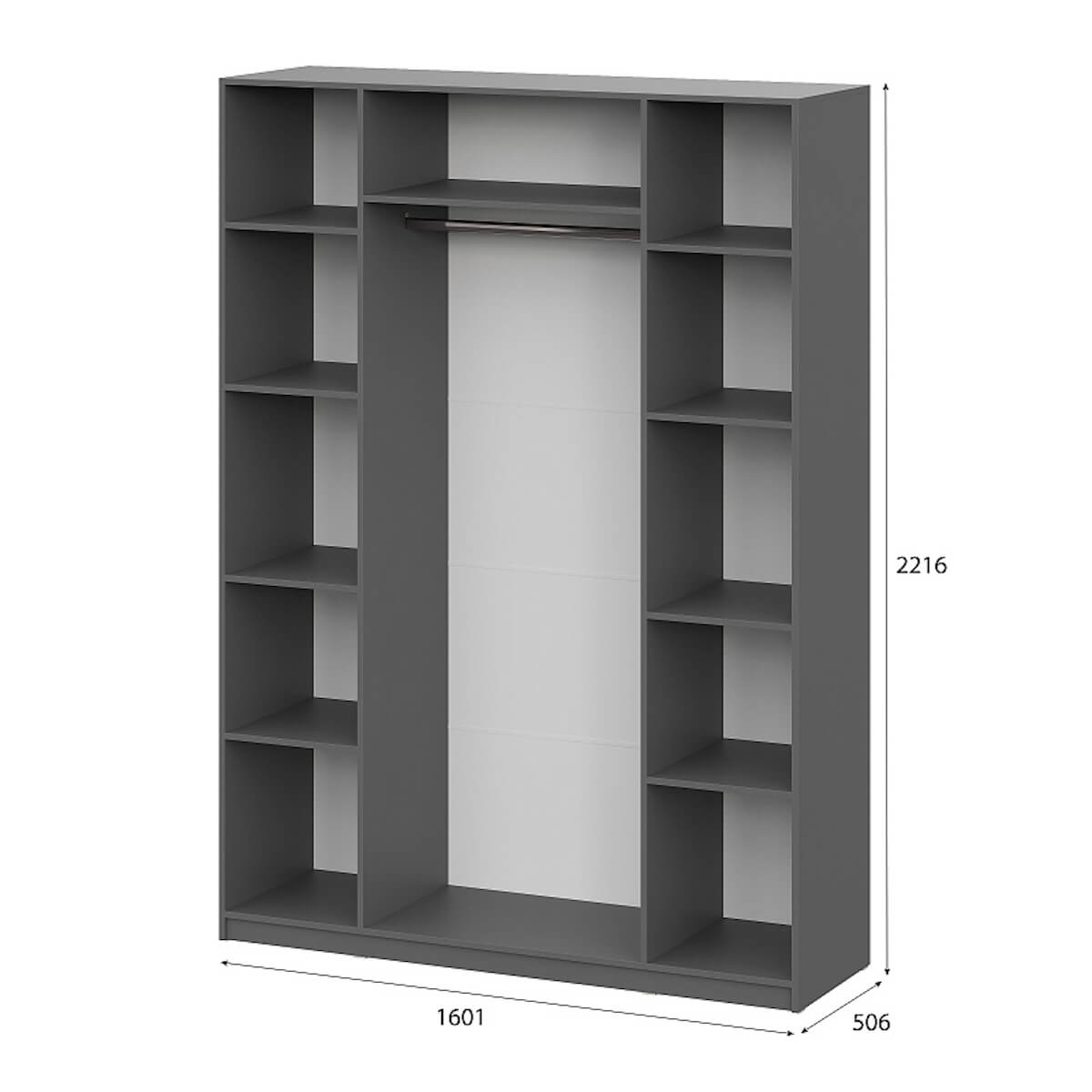 Шкаф "ШК 5" (1600) (Серия 2) Графит Серый