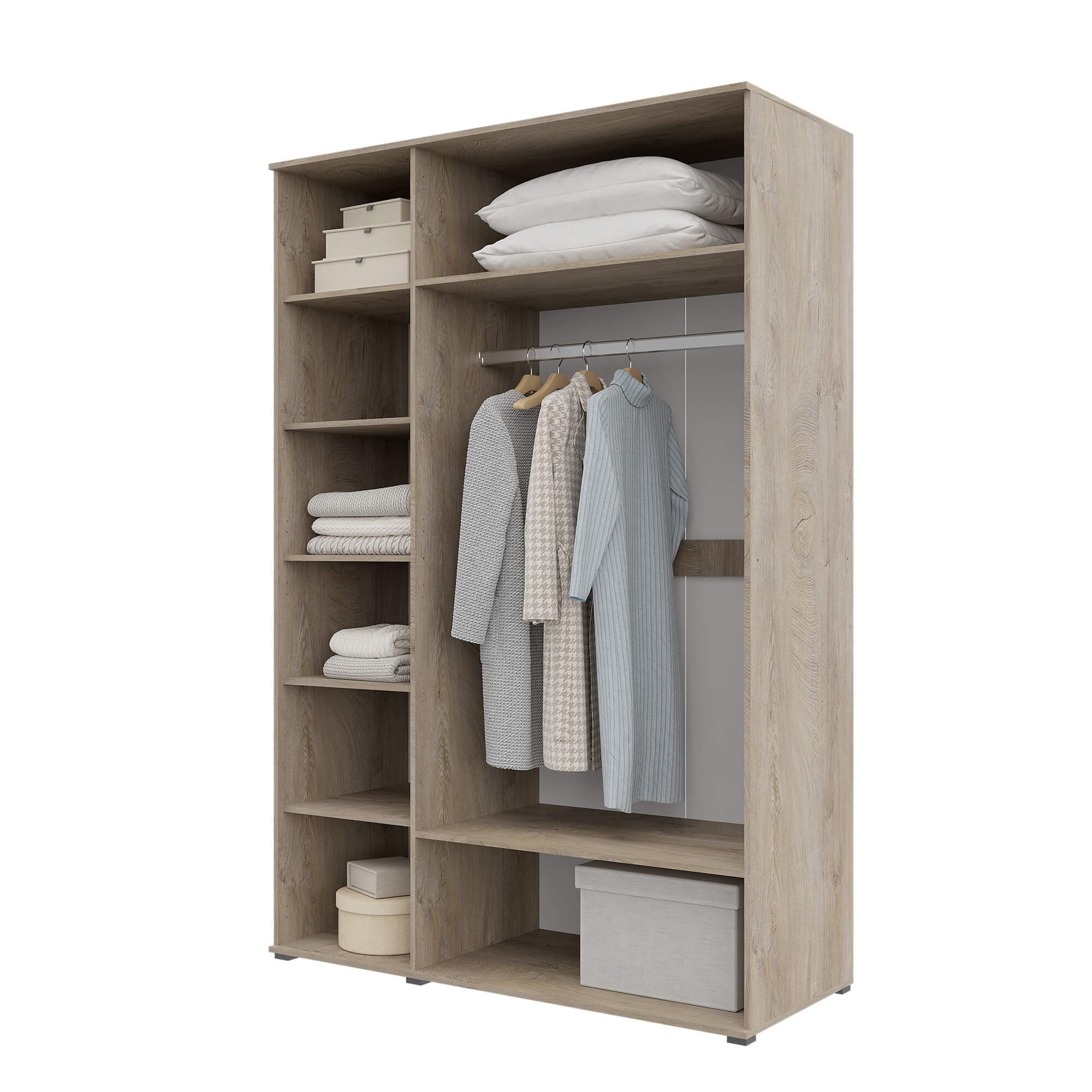 "Вегас" Шкаф 3-Д МДФ (Дуб эндгрейн - белый эмалит)