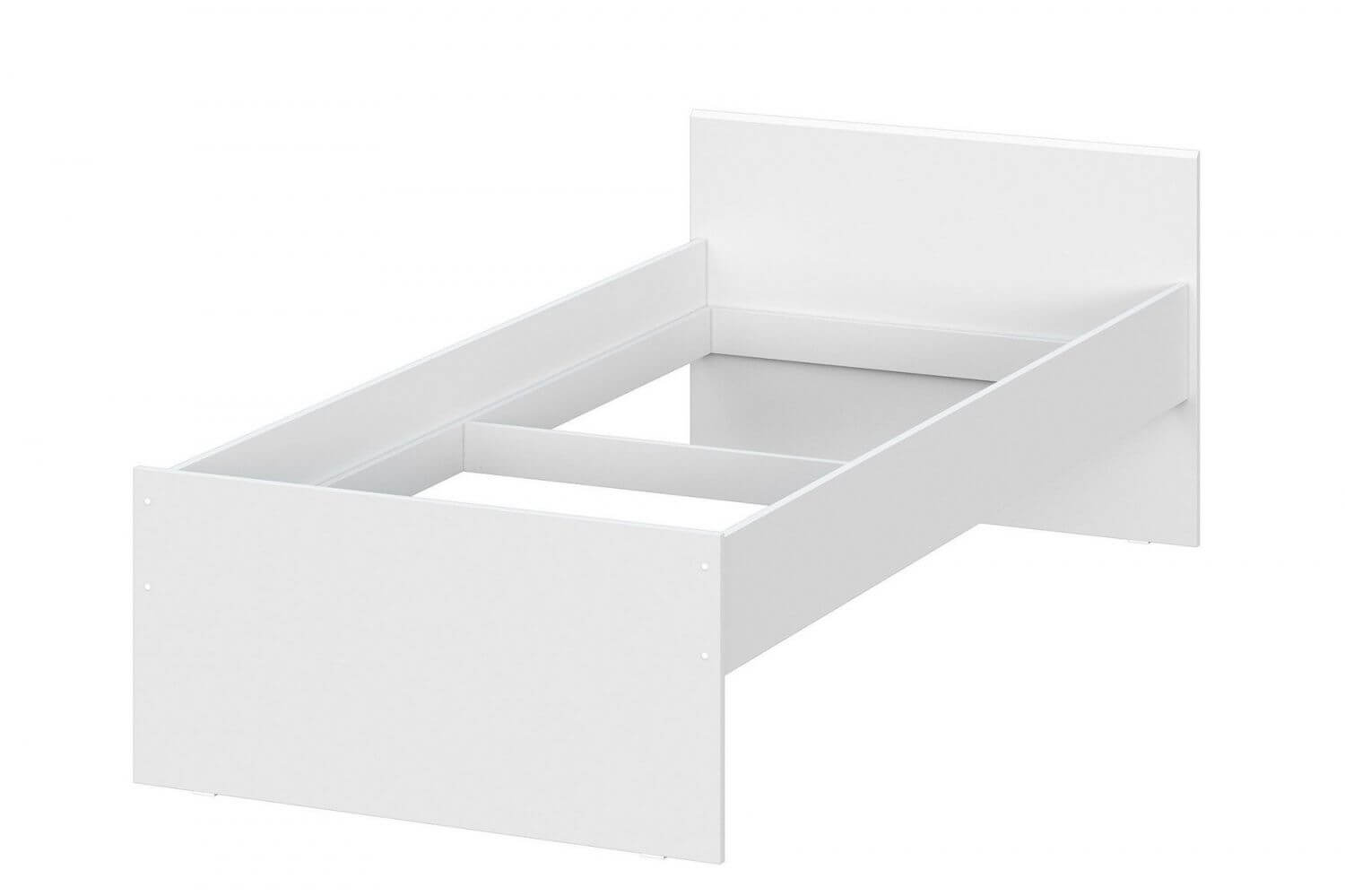 МС "Токио" Кровать одинарная (0,9х2,0) Белый текстурный / Белый текстурный