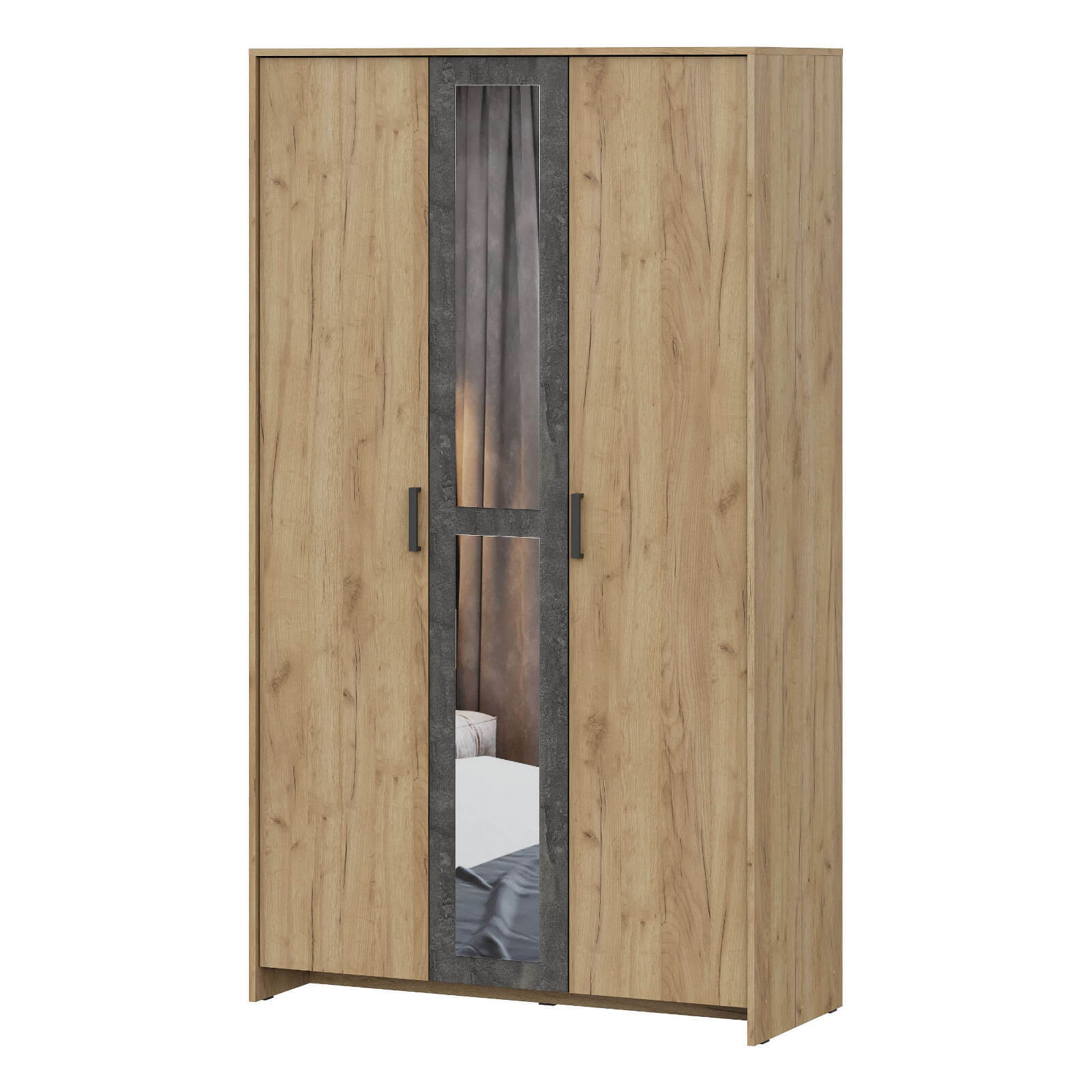 "МСП 1" Шкаф трехстворчатый Дуб Золотой / Камень Тёмный