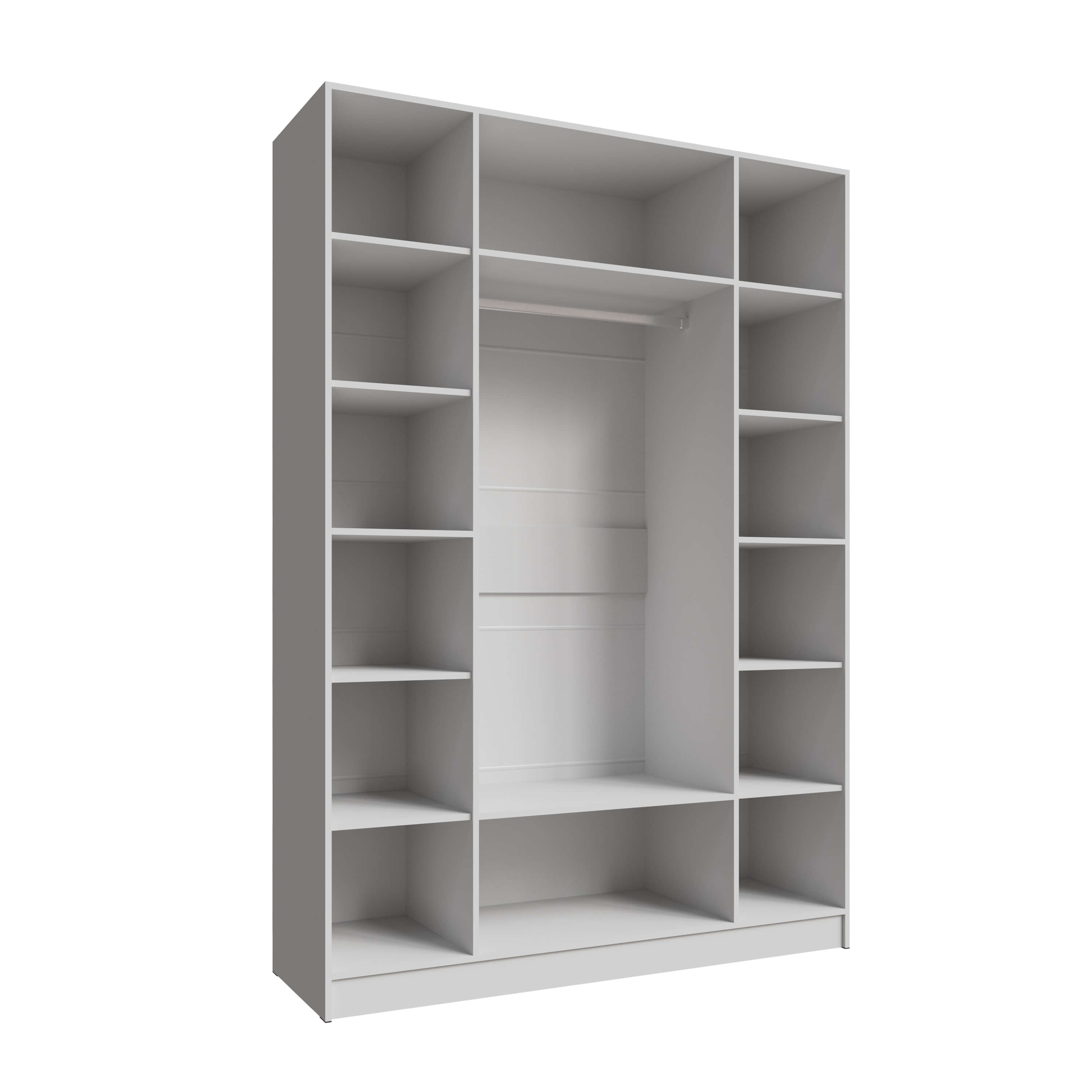 Шкаф Мадрид (1,6) с зеркалом белый/ателье светлое