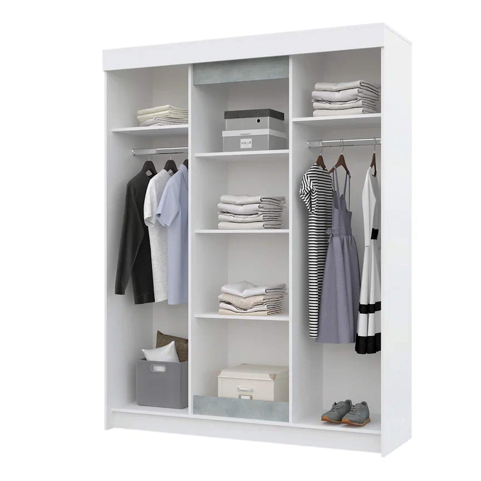 "Victor" Шкаф Купе 1,6 (Белый - бетон)