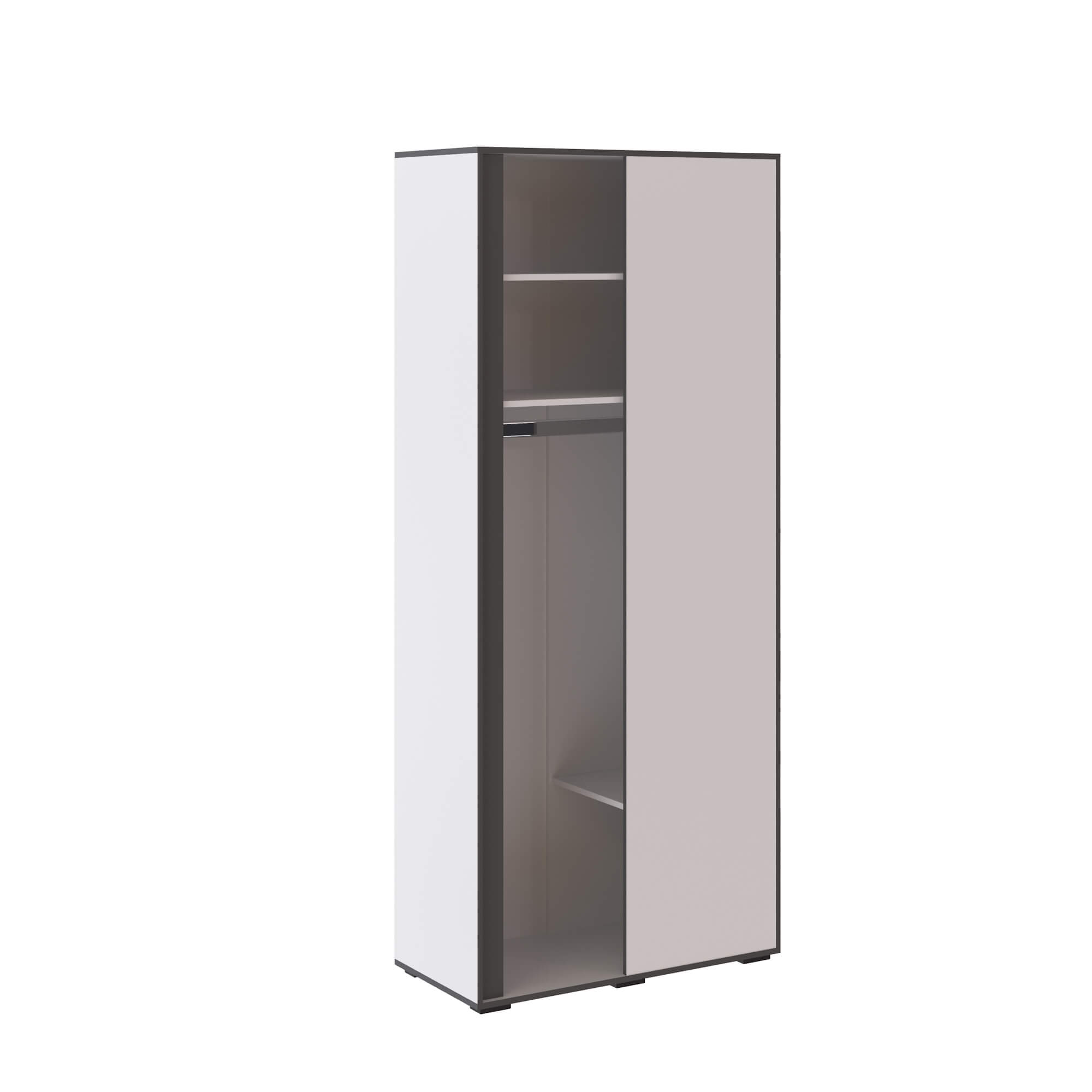 Спальня Асцелла Шкаф угловой приставной белый/графит серый