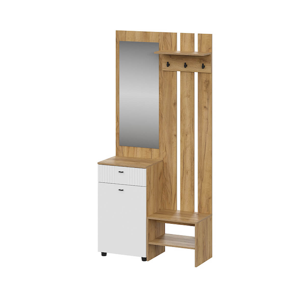 МС "Милан" Вешалка (исполнение 1) Дуб Золотой/Белый Матовый