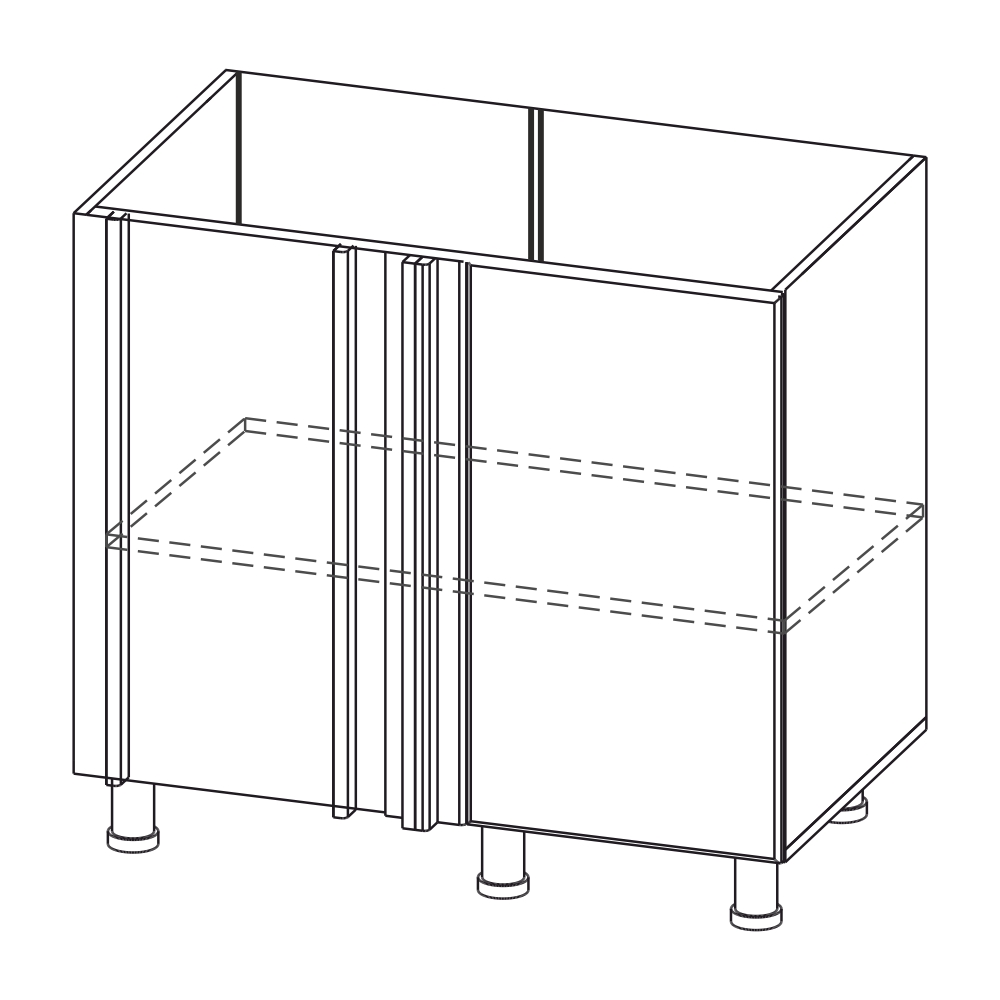 Стол под мойку "Вельвет" С1000у
