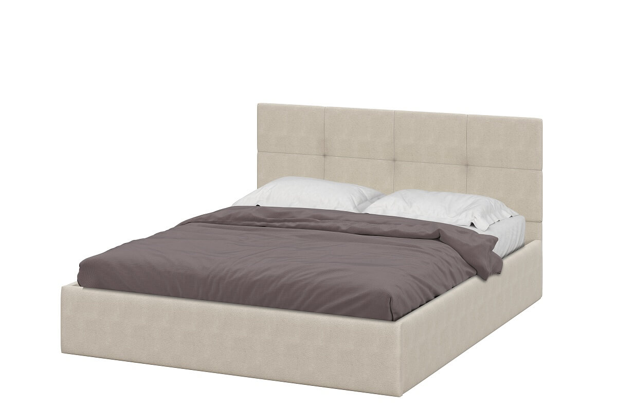 Кровать двойная №4 (1,6*2,0 мягкая) Ткань бежевый