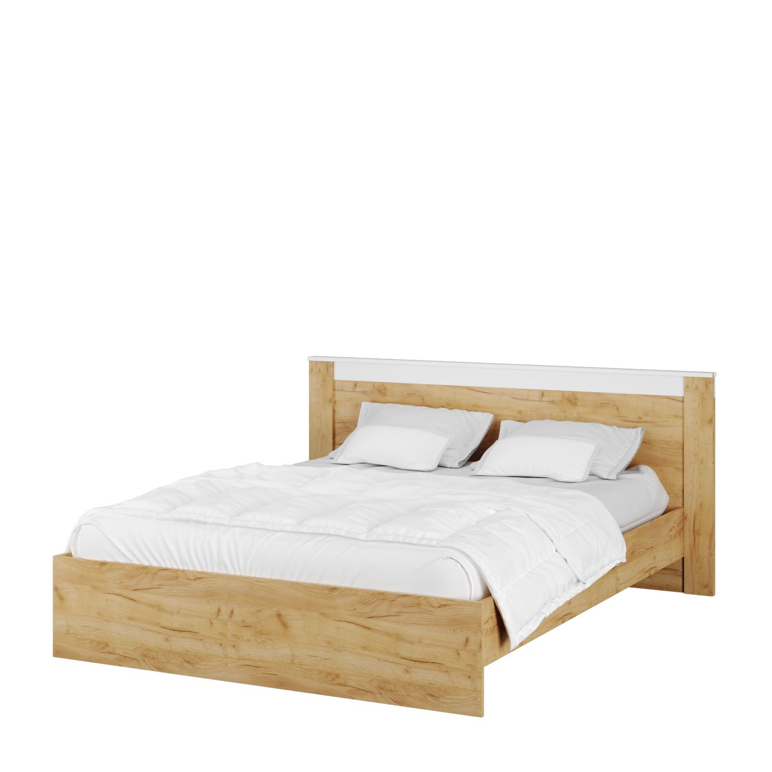 Спальня Адель кровать (1,4) дуб крафт золотой/белый