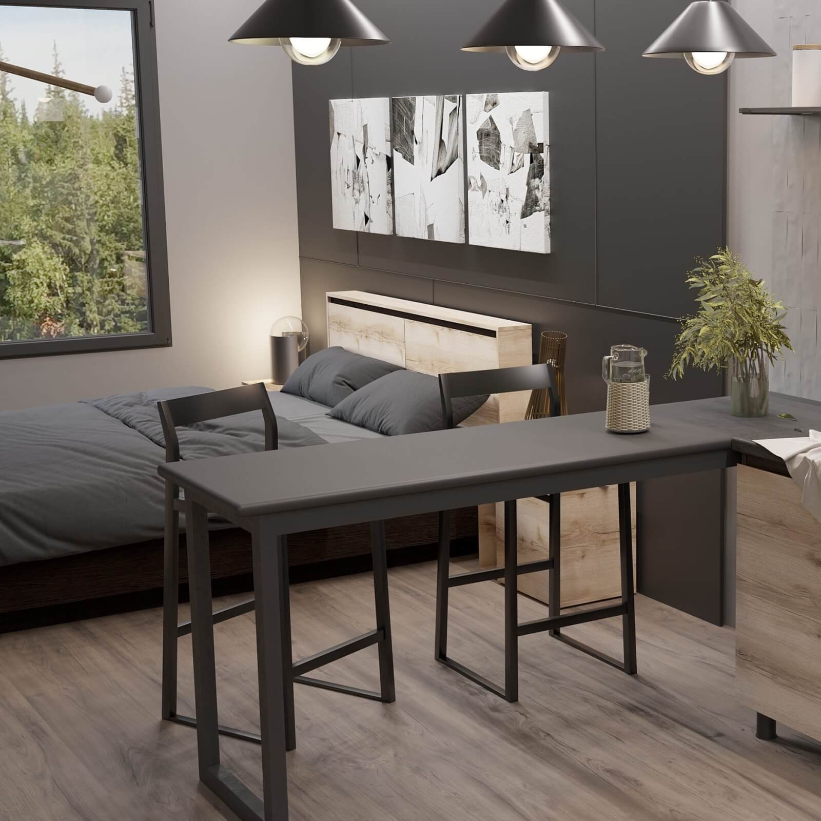 МС "Берген" Кровать двойная (1,6х2,0) (Дуб венге/Дуб делано) серия 3 