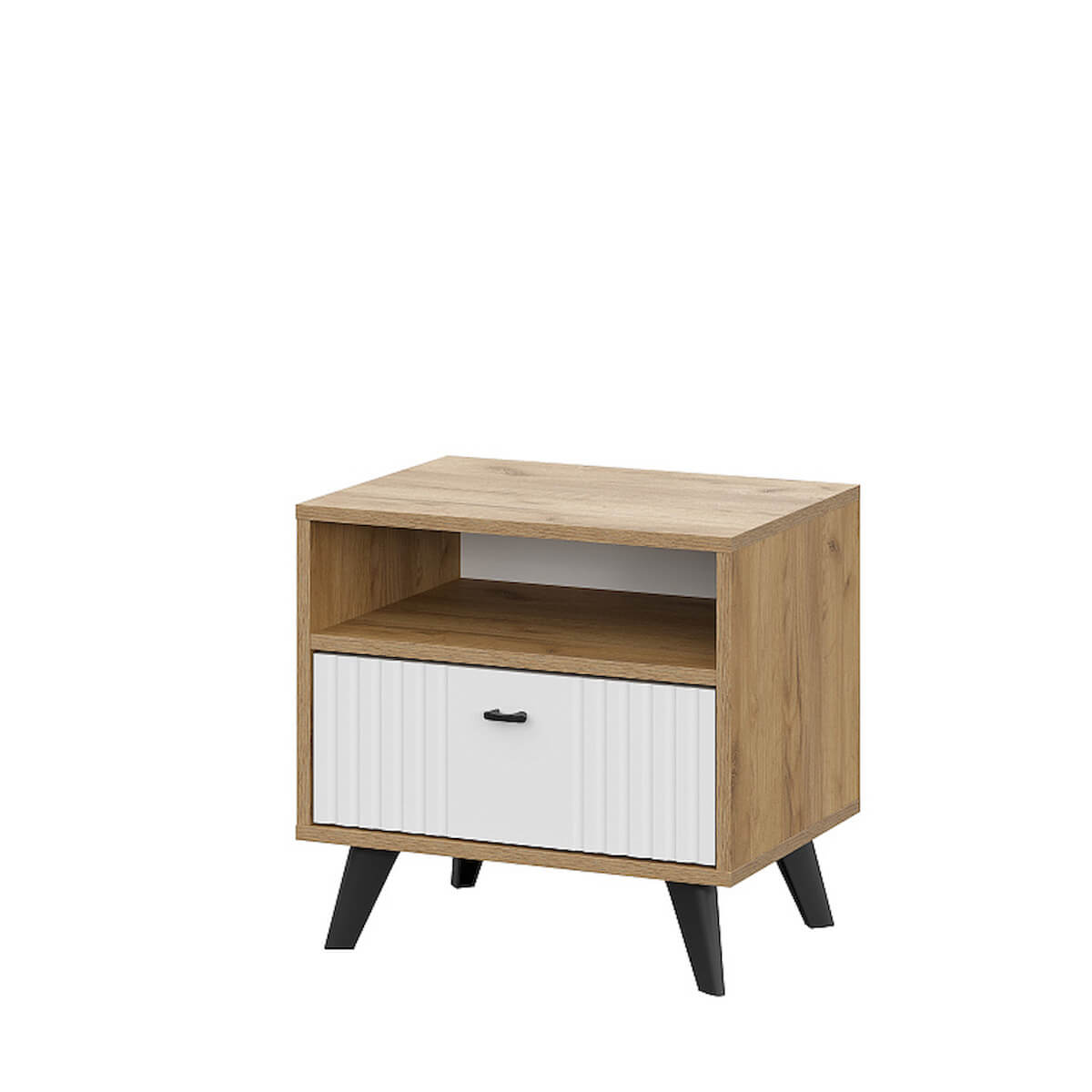 МС "Милан" Тумба прикроватная Дуб Золотой/Белый Матовый