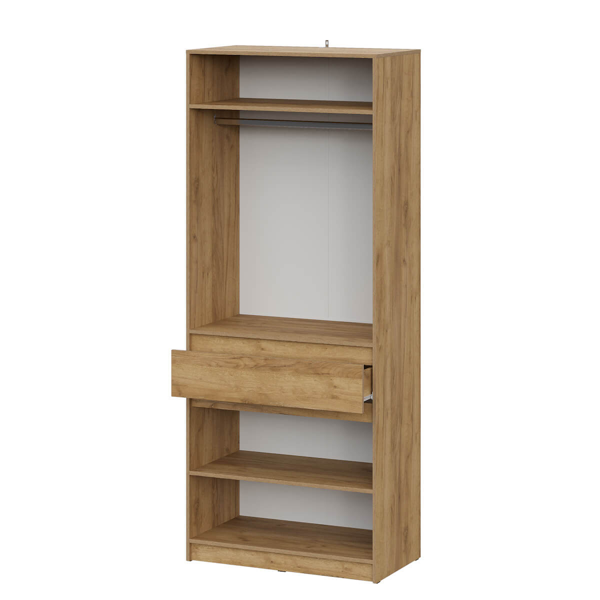 МС "Авиньон" Шкаф двухстворчатый с ящиком Дуб Крафт Золотой/Графит серый