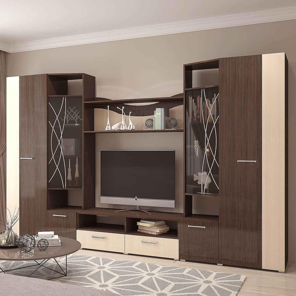 Гостиная Гамма дуб венге/дуб молочный