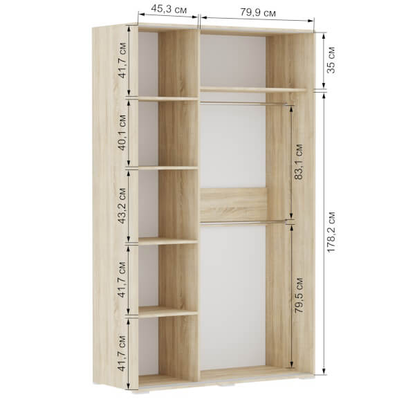 Спальня Бланка. Шкаф-купе дуб сонома/белый