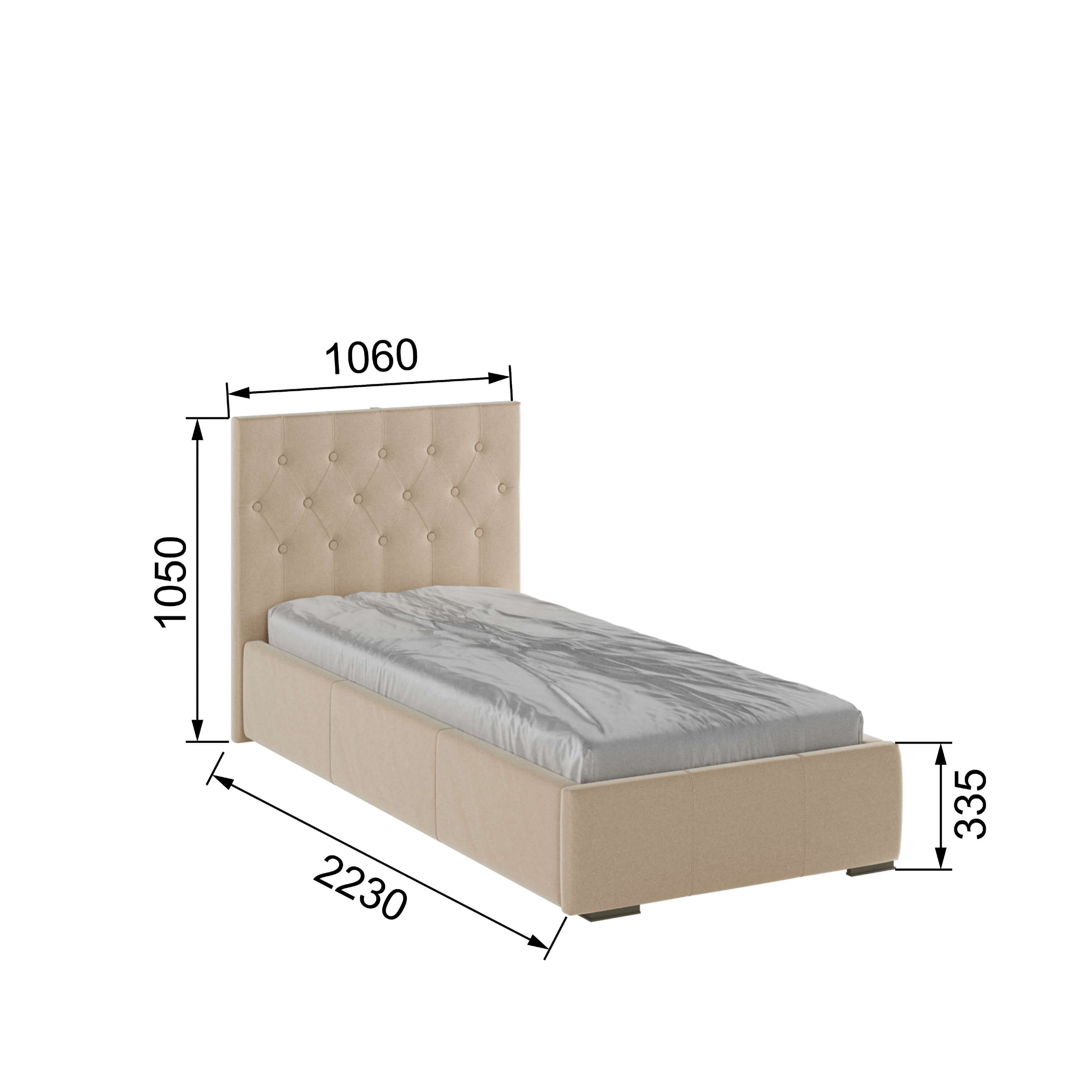 Корпус Октавия интерьерной кровати (0,9м) бежевый ромб