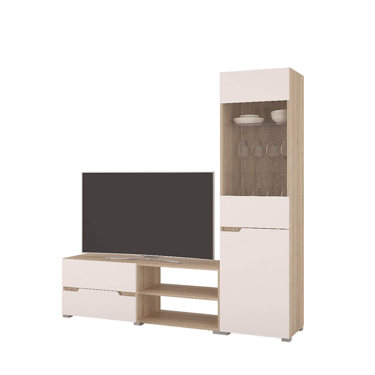 Гостиная Анталия-1 дуб сонома/белый софт