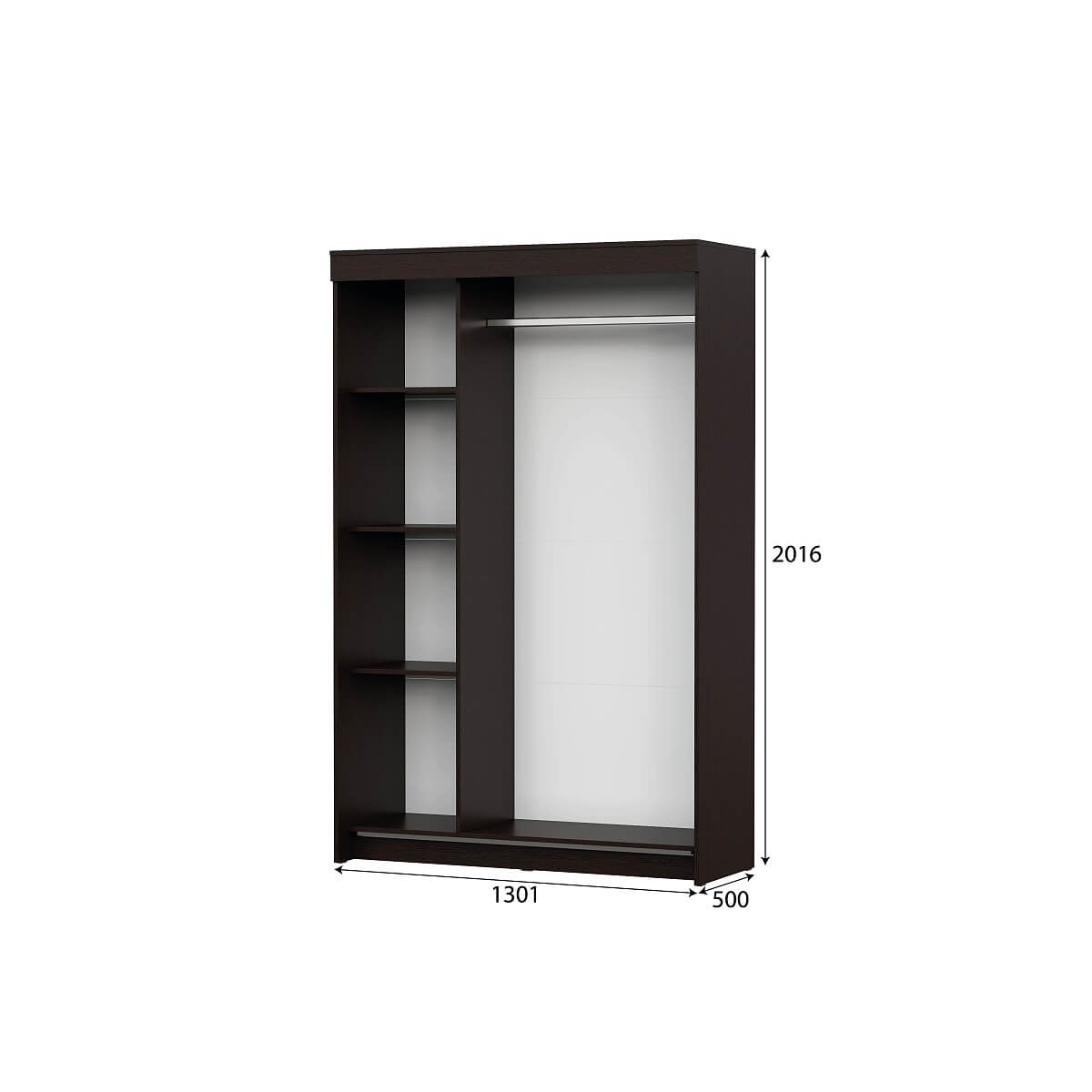 Шкаф-купе "ШКП 2" Дуб Венге / Ясень Анкор Светлый