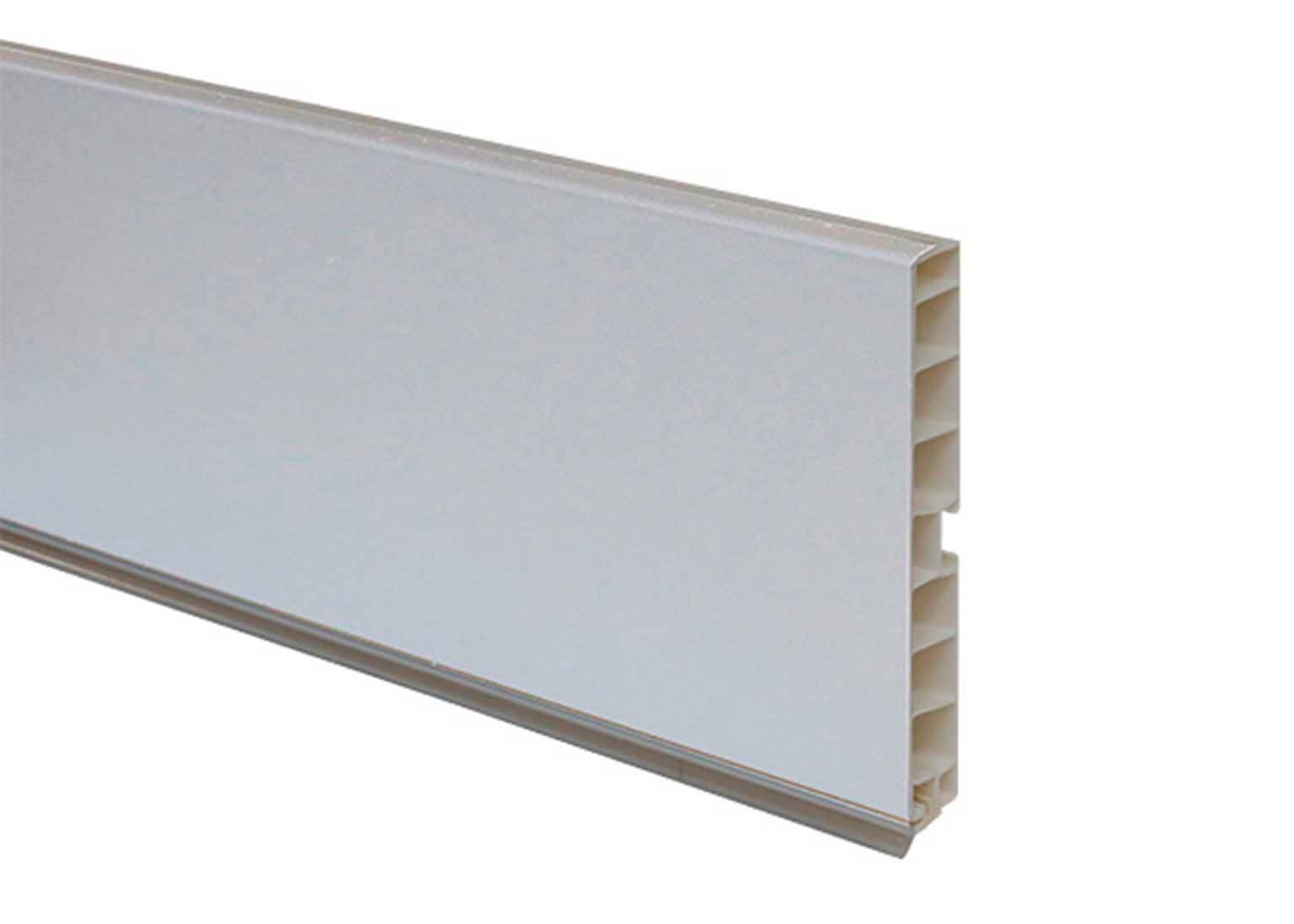 Цоколь ПВХ (цвет Алюминий) (L-4m Н-100mm)