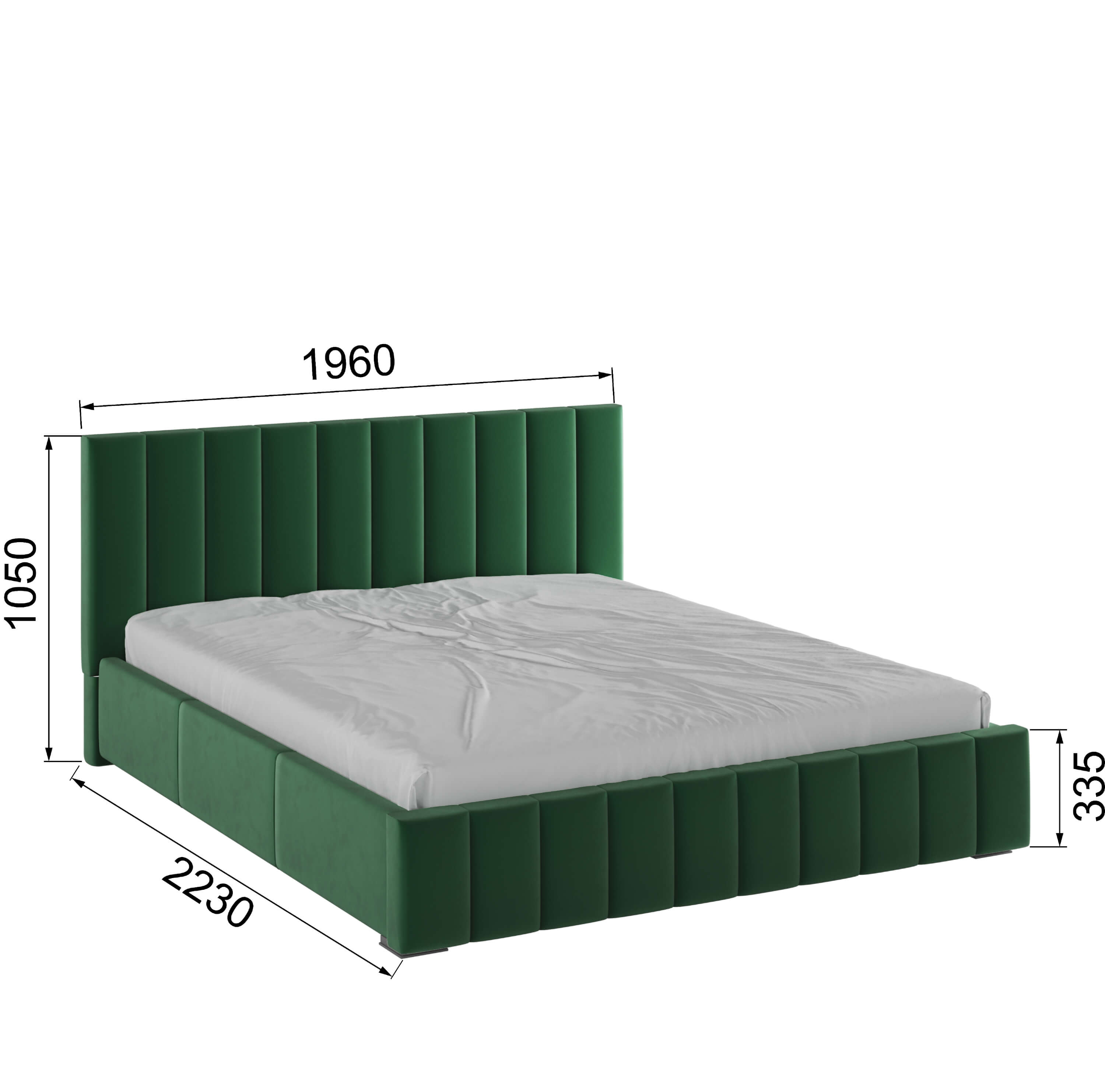 Корпус Нега интерьерной кровати (1,8м) изумруд