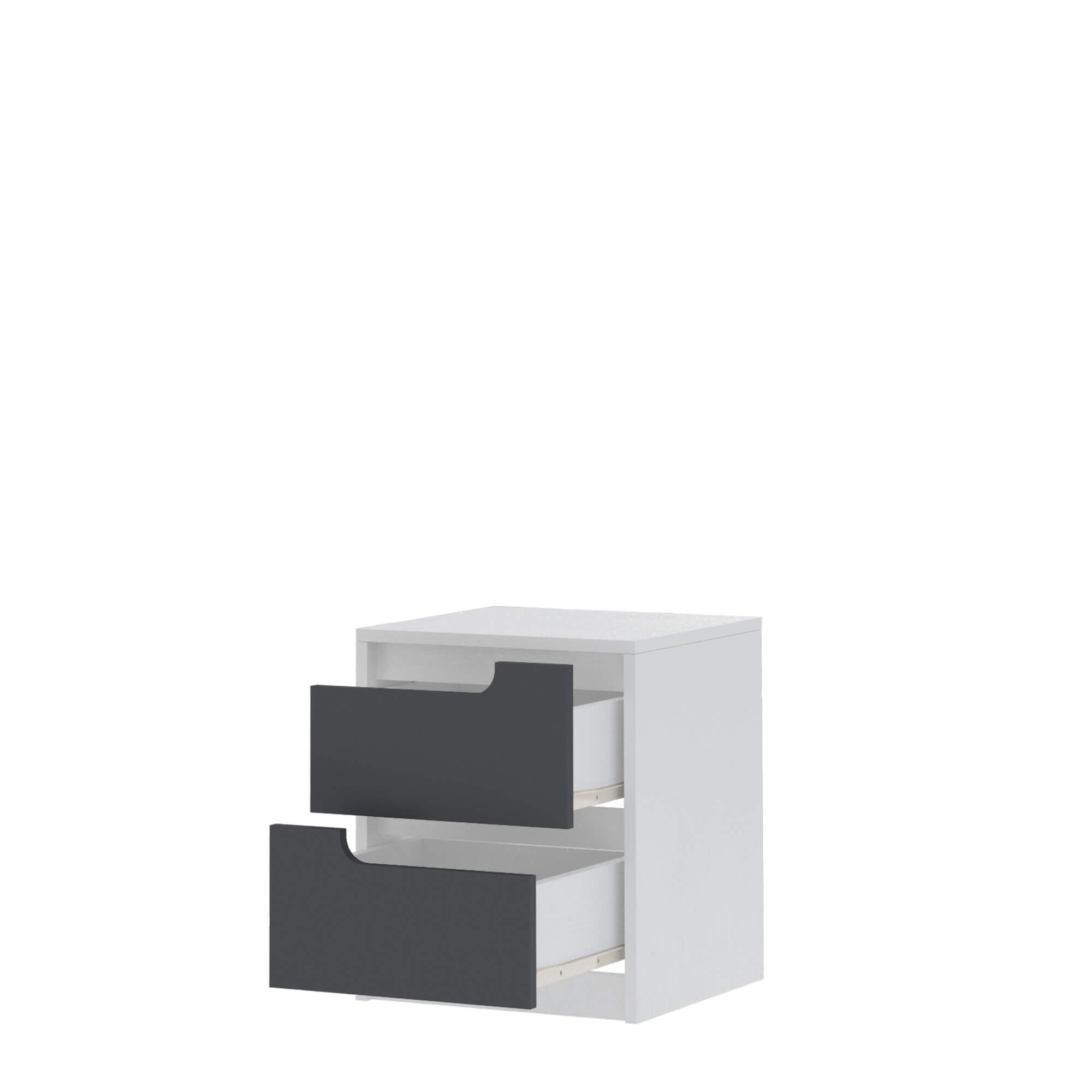 Спальня Гавана тумба прикроватная белый/графит серый