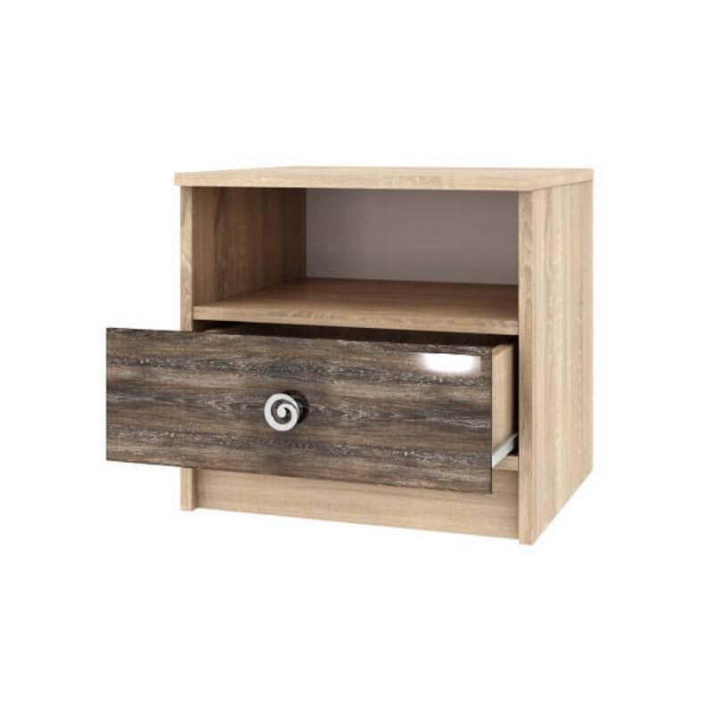 Спальня Мадлен тумба прикроватная дуб сонома/МДФ дуб шале мореный