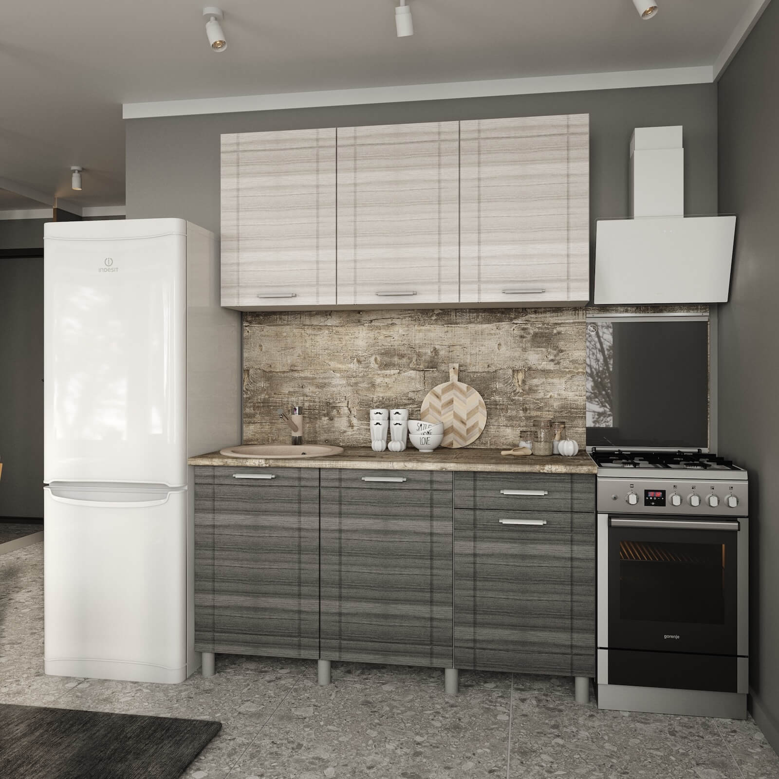 "Бомбей Готовое решение" 1,5 м белый/сандал белый/сандал серый