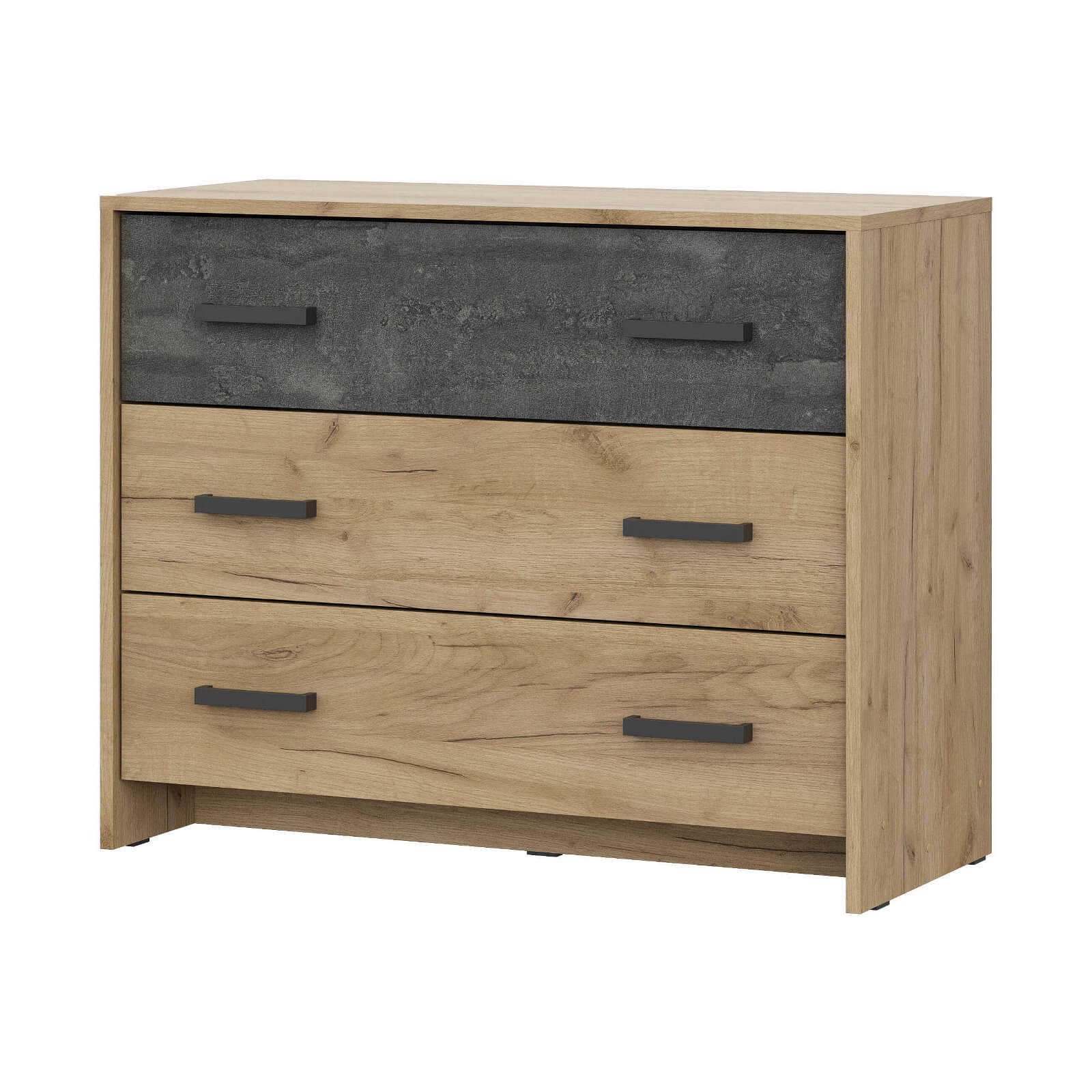 "МСП 1" Комод 3 ящика Серия 2 Дуб Золотой/Камень темный