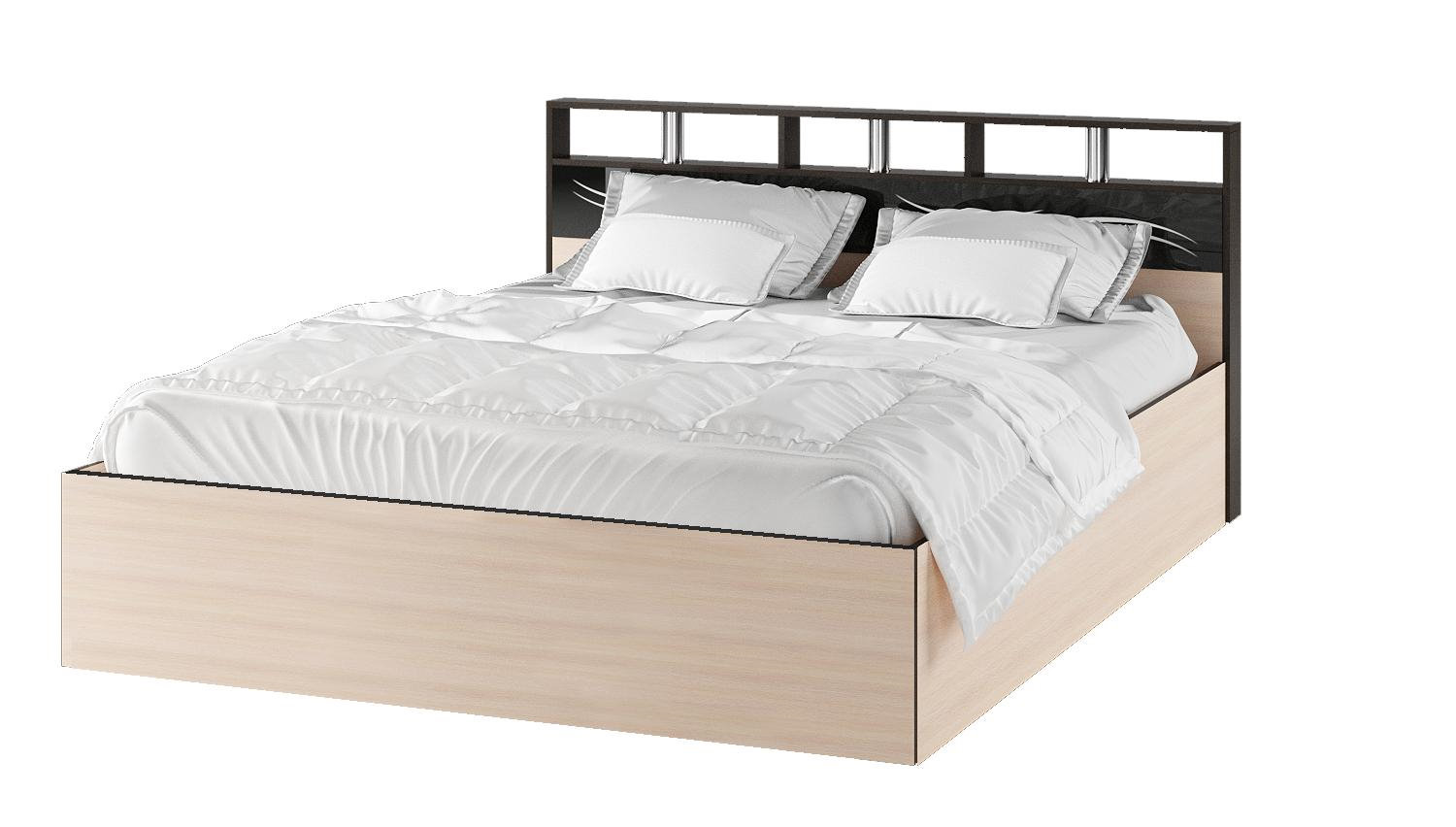 Спальня Эрика корпус кровати (1,4м) венге/дуб молочный