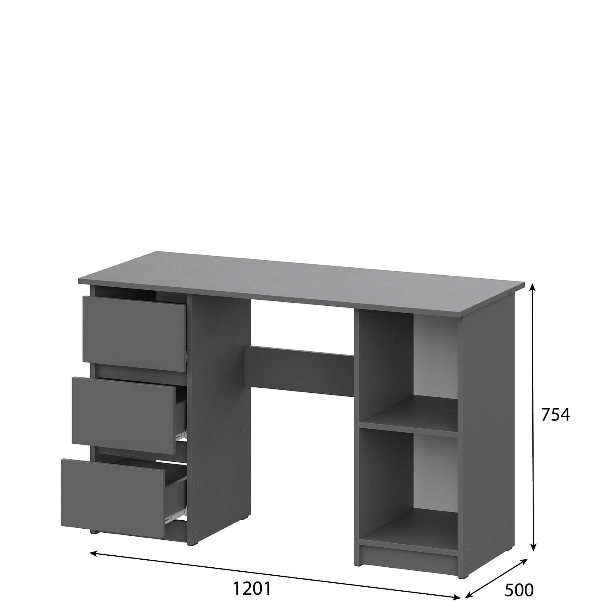 МС "Денвер" Стол письменный (1,2м) Графит серый