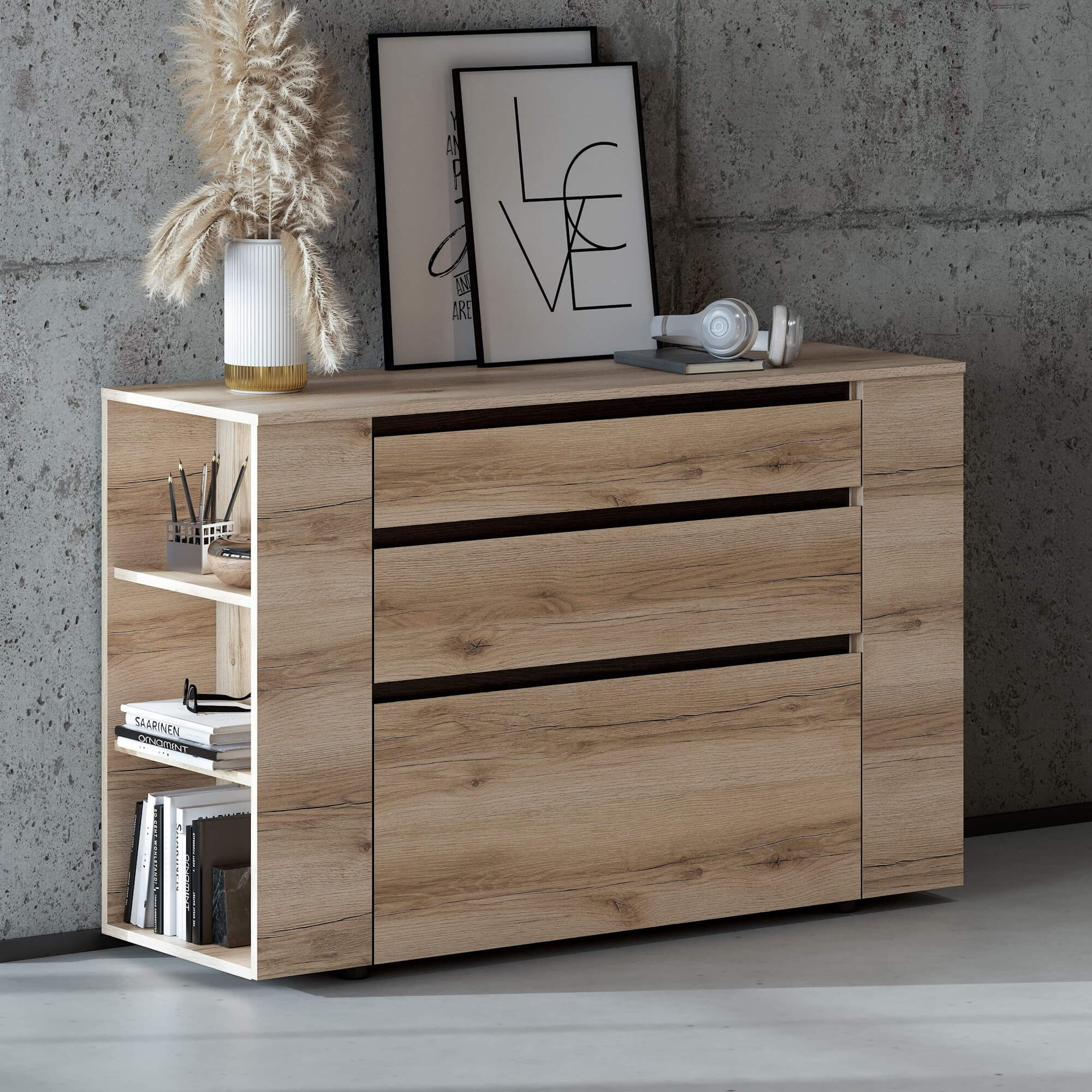 МС "Берген" Комод (Дуб Венге/Дуб Делано) серия 3