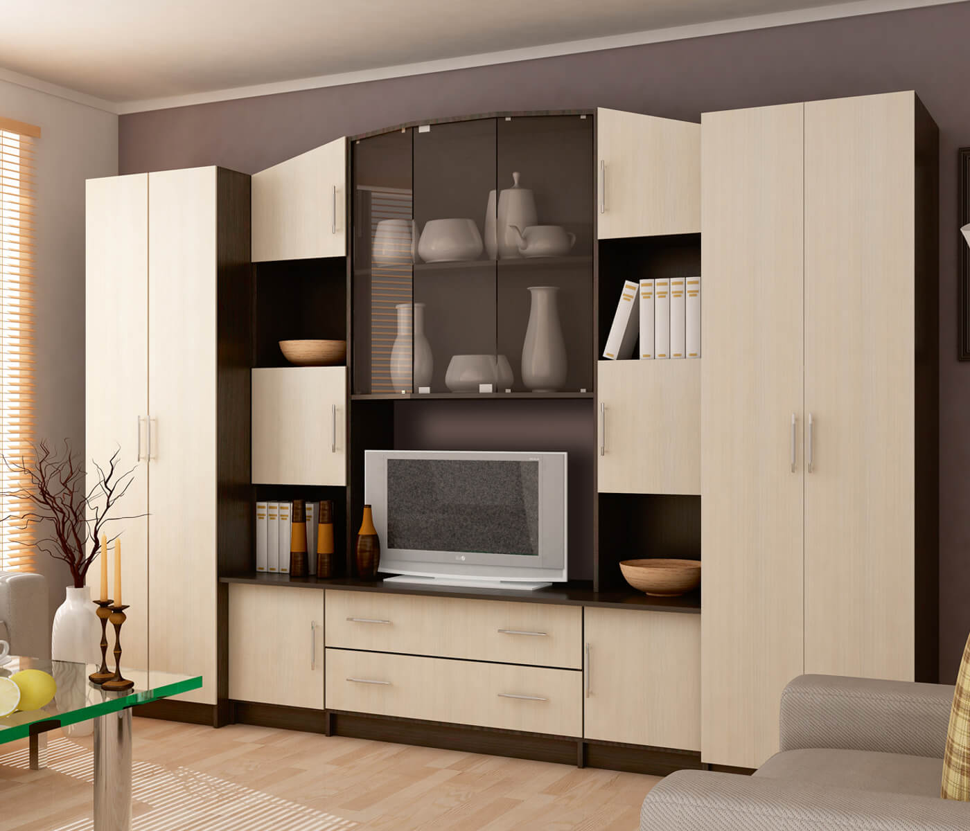 Гостиная Макарена дуб венге/дуб молочный