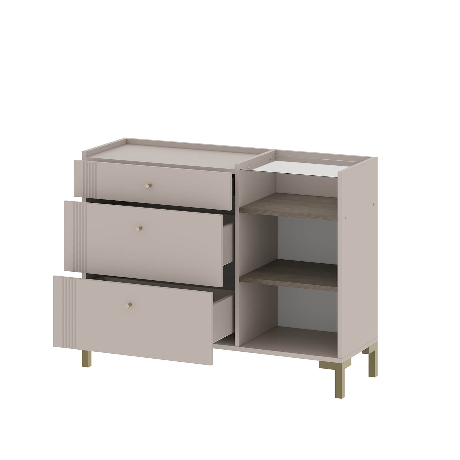 МС "Одетта" Комод с ящиками и створкой (КМ1)