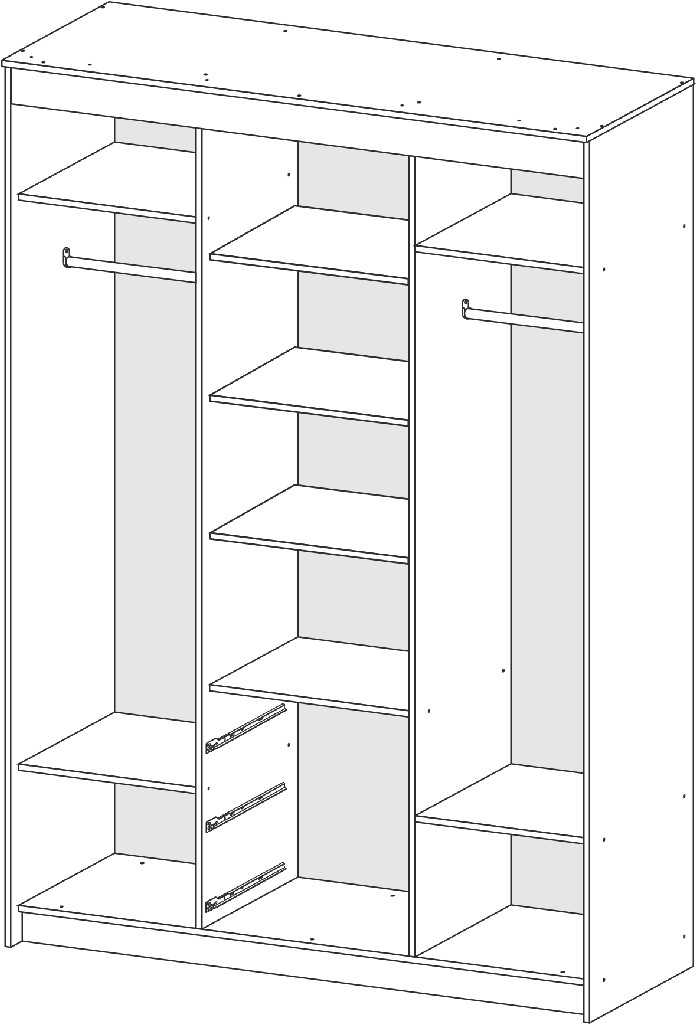 "Юнона" Шкаф купе Комби (Венге - дуб молочный)