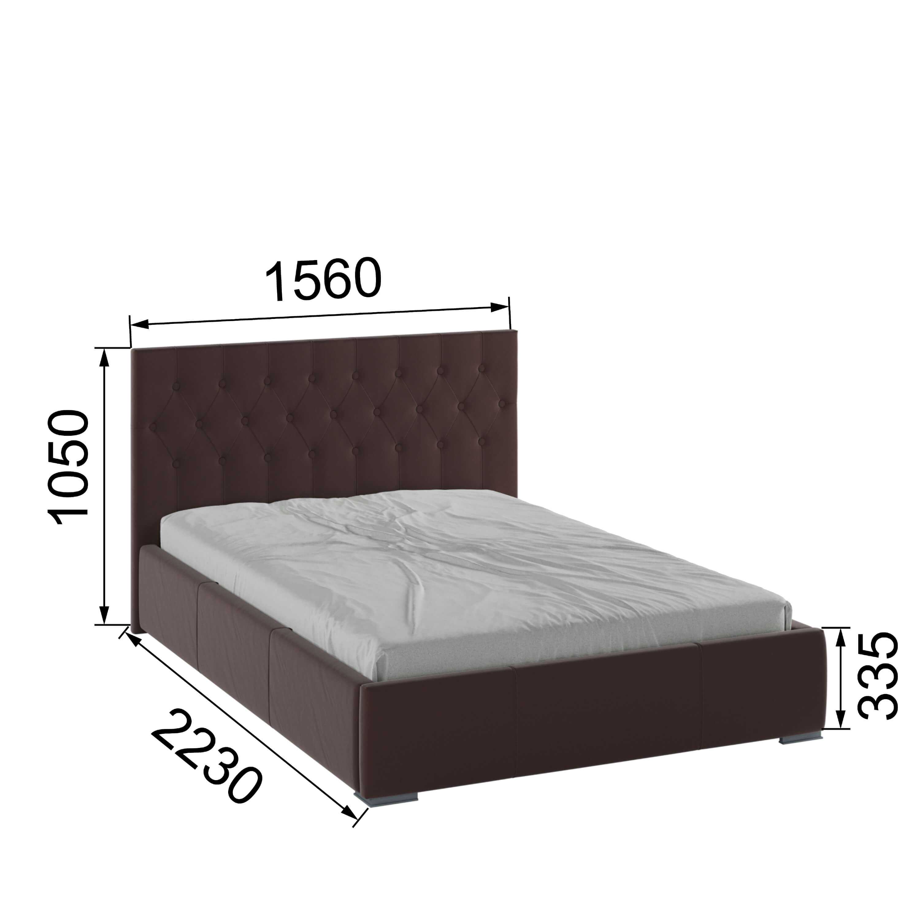 Корпус Октавия интерьерной кровати (1,4м) коричневый ромб