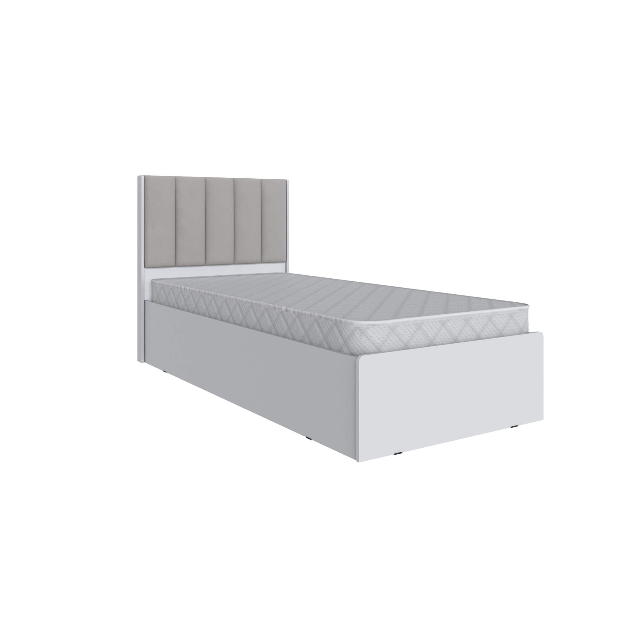 Спальня Мадрид кровать МД-2, МД-3 (0,9) мягкое изголовье Волна светло-серый