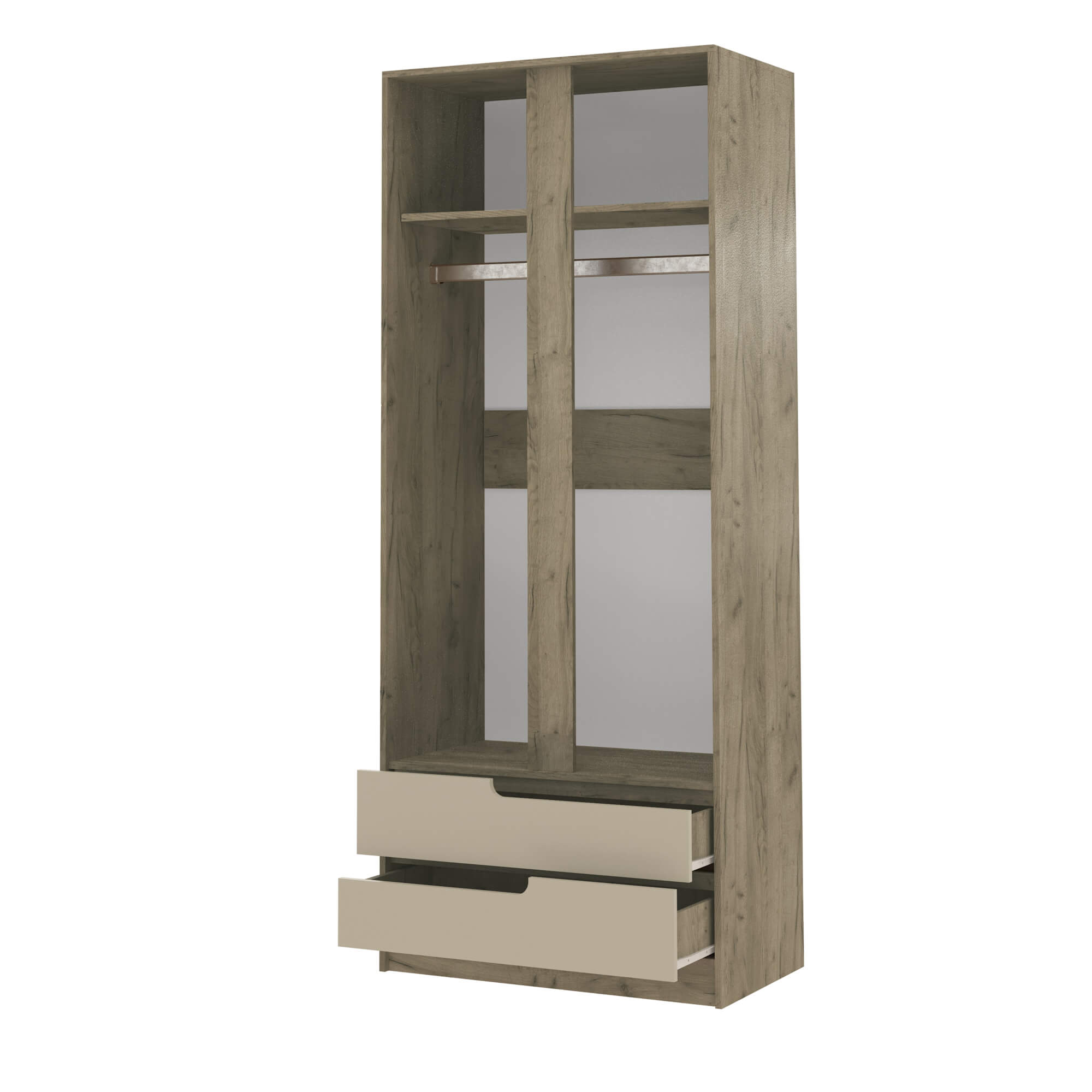 Спальня Гавана шкаф 2х ств. дуб крафт серый/кашемир