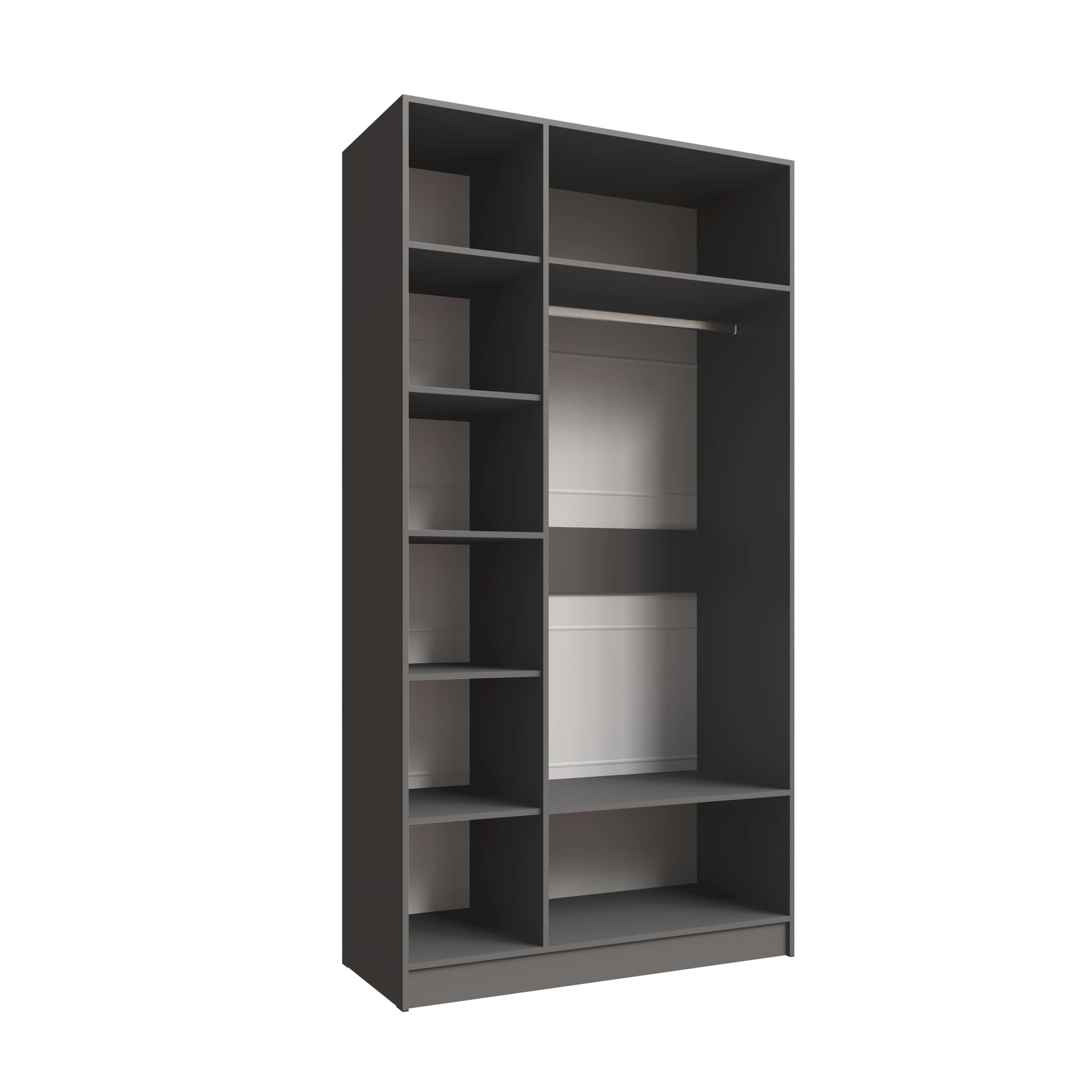 Шкаф Мадрид (1,2) с зеркалом графит серый