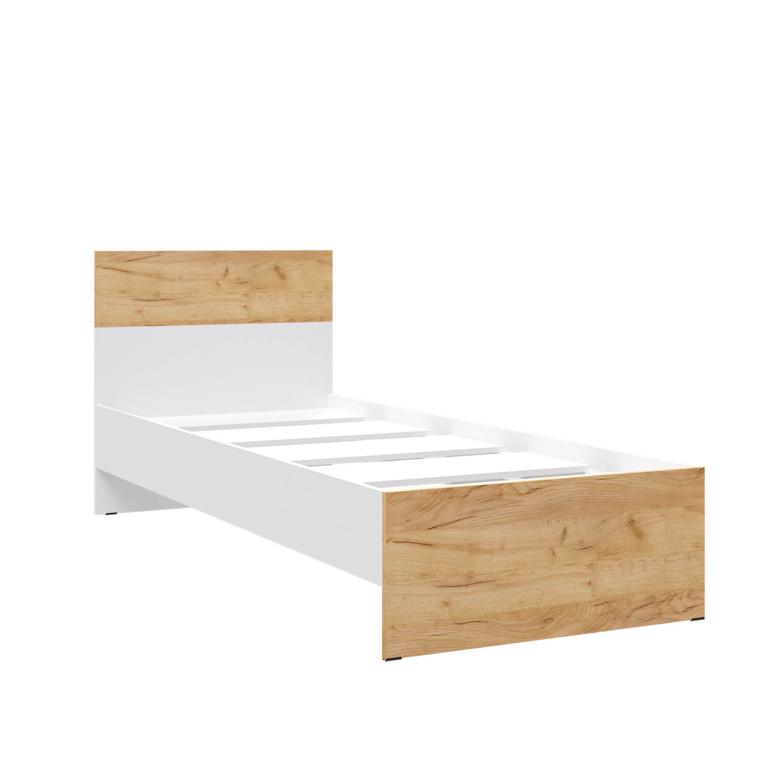 Кровать Юнона (0,8 м) белый/дуб крафт золотой