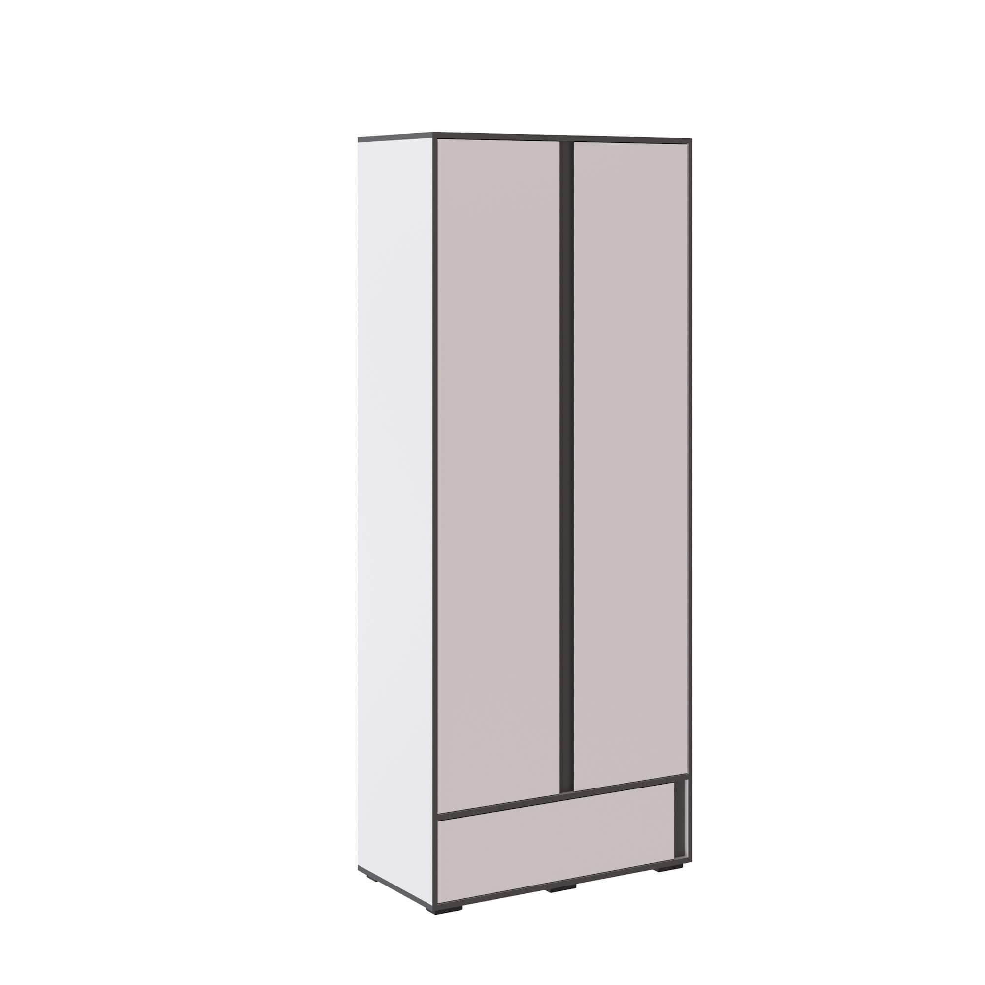 Спальня Асцелла Шкаф белый/графит серый