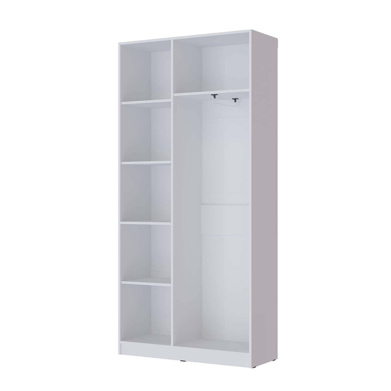 Гостиная Апполия Шкаф 2-х створчатый белый/белый дуб