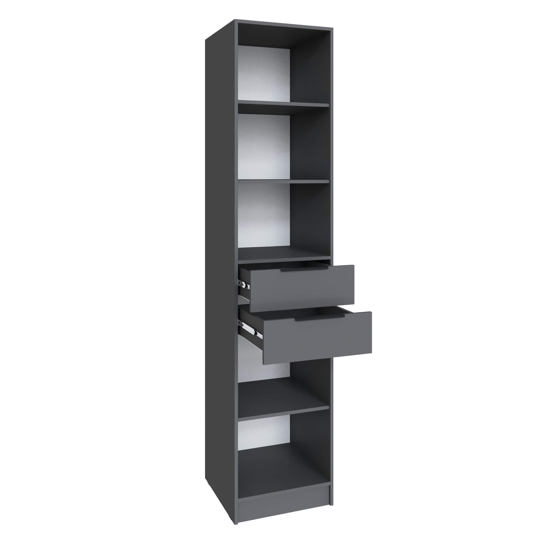 Шкаф Мадрид (0,5) с 2 ящиками графит серый