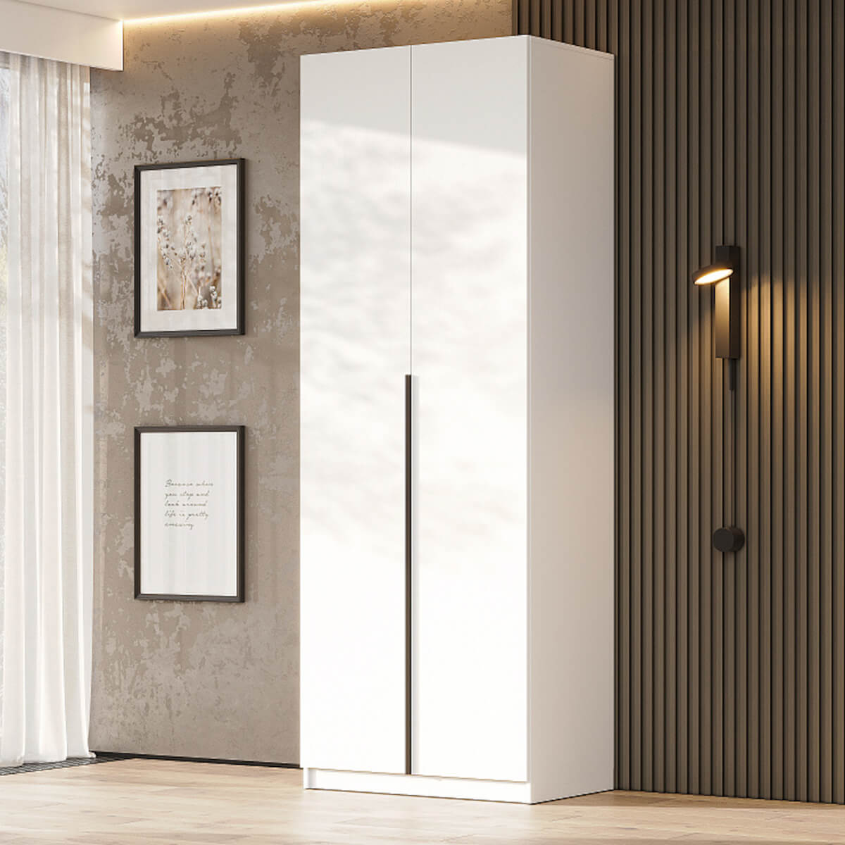 Шкаф "ШК 5" (800) (Серия 2) Белый текстурный