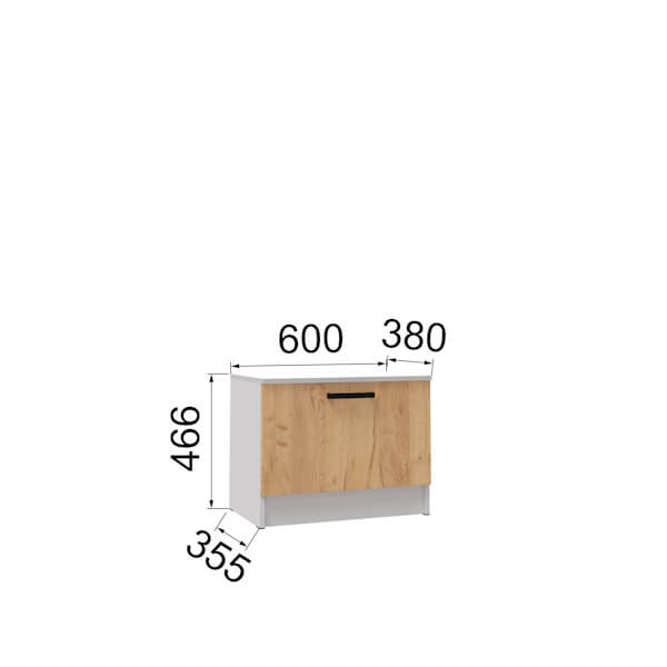 Прихожая Кевин тумба 600 белый/дуб крафт золотой