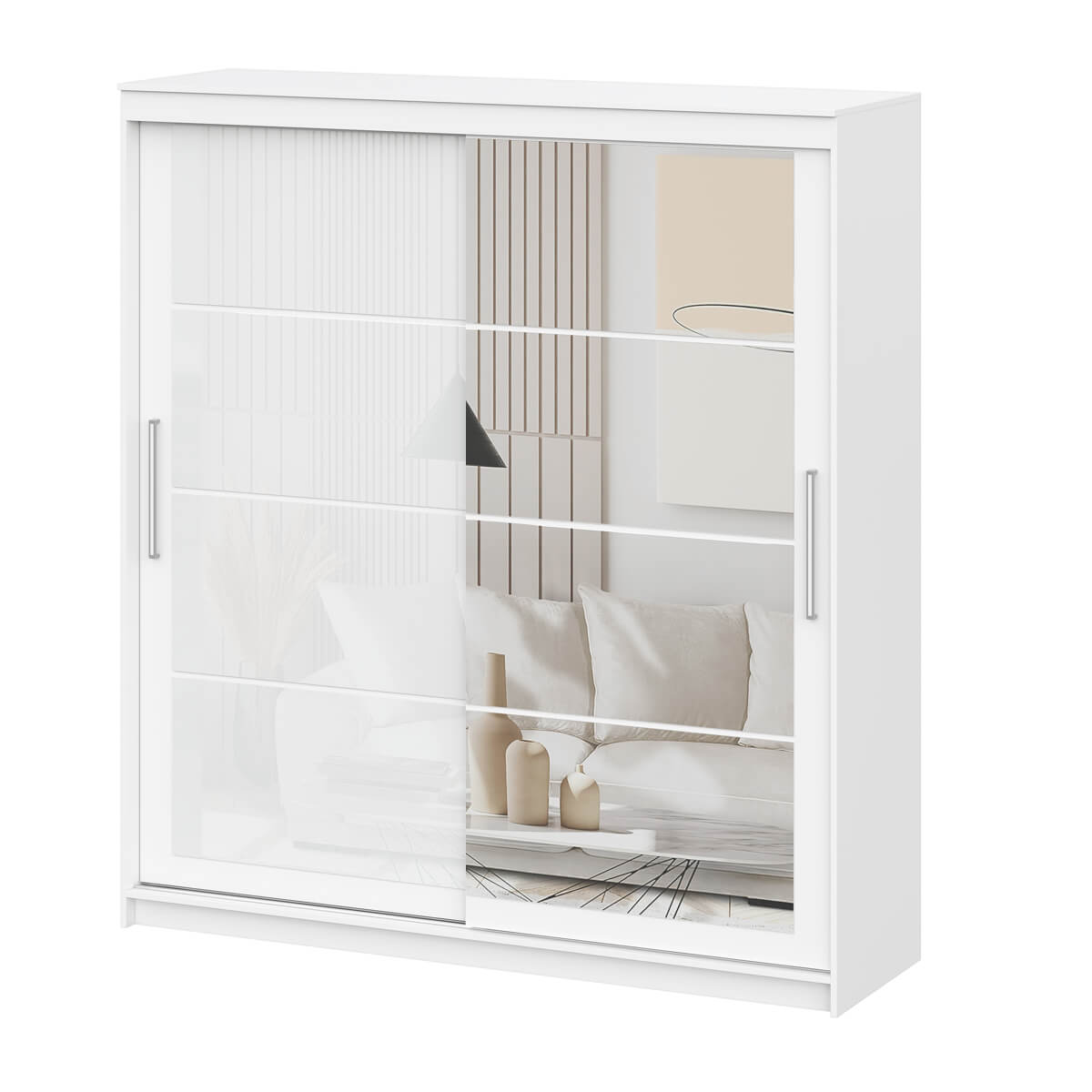 Шкаф-купе "ШКП 3" (2,0) Серия 2 Белый текстурный