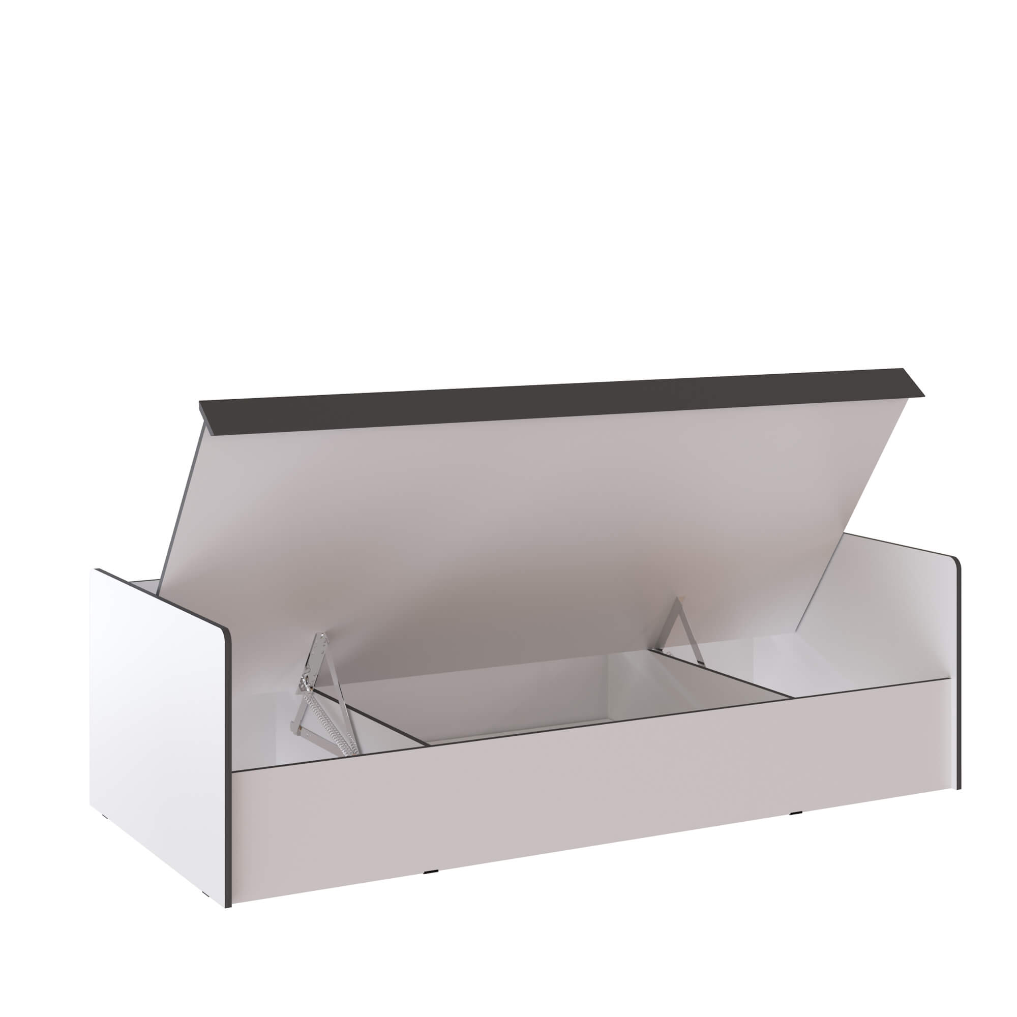 Спальня Асцелла Кровать 0,9 с подъёмным механизмом белый/графит серый