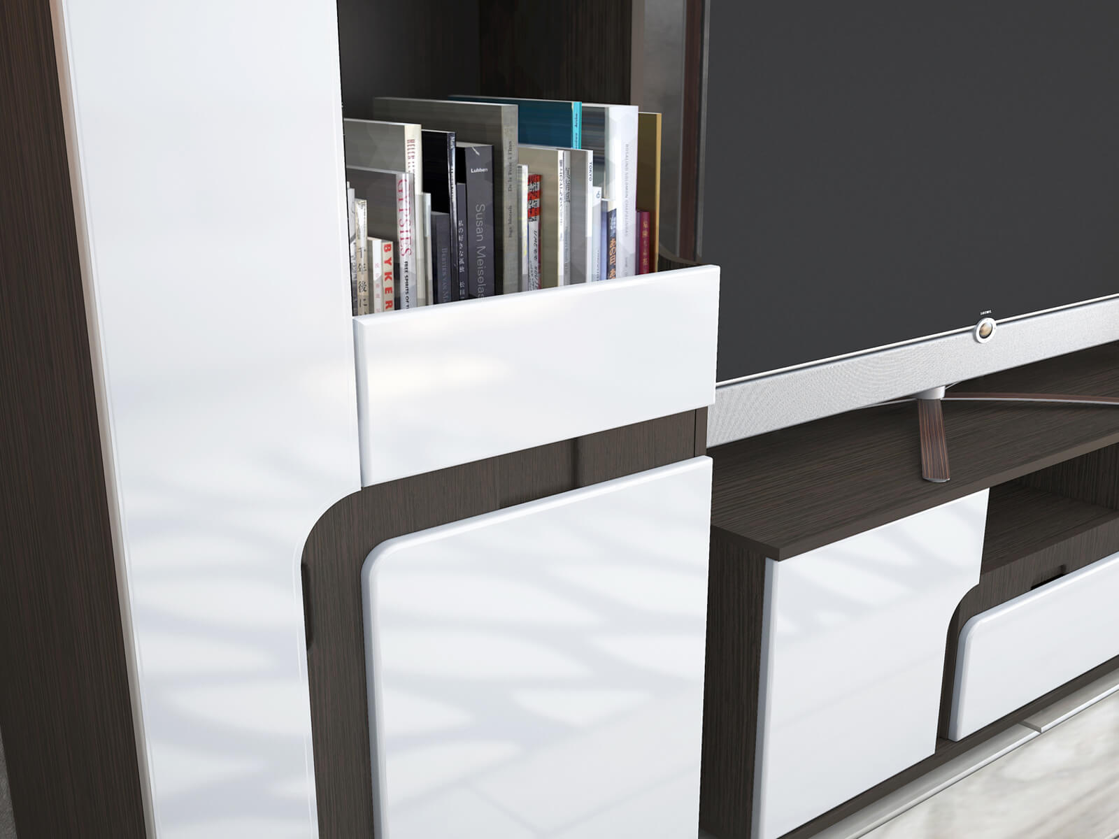 Гостиная Марсель МДФ дуб венге/белый глянец