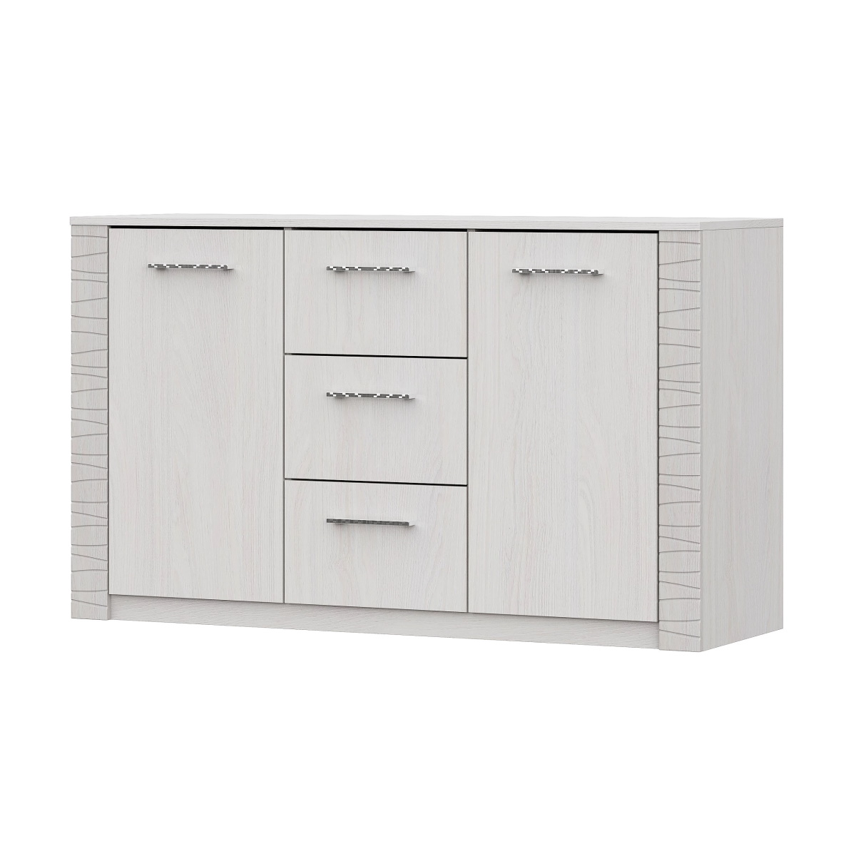 МС "Гамма 20" Комод (3 ящика двухстворчатый) Серия №4 Ясень анкор светлый / Сандал светлый