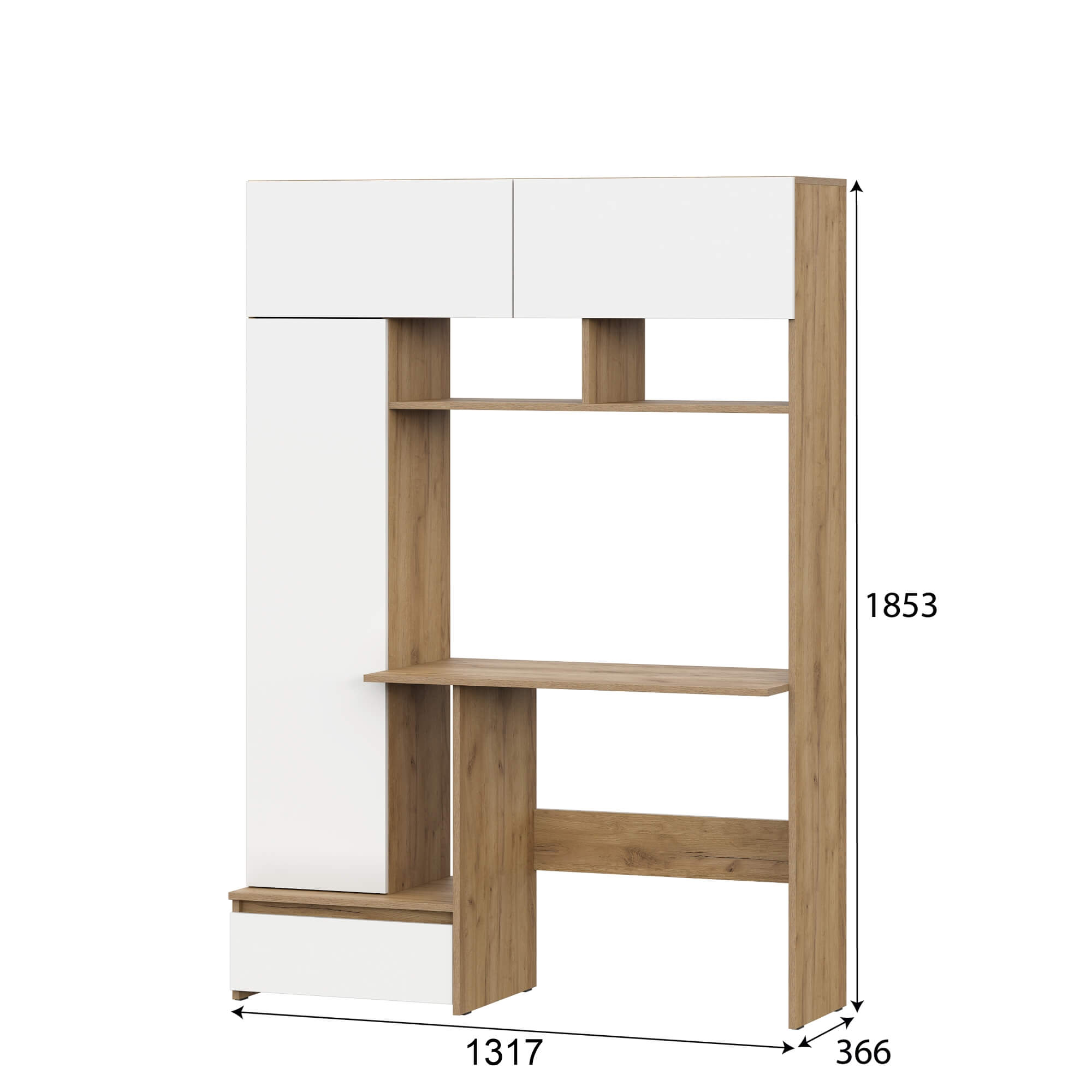 МС "Некст 1" Стол компьютерный Дуб Золотой/Белый