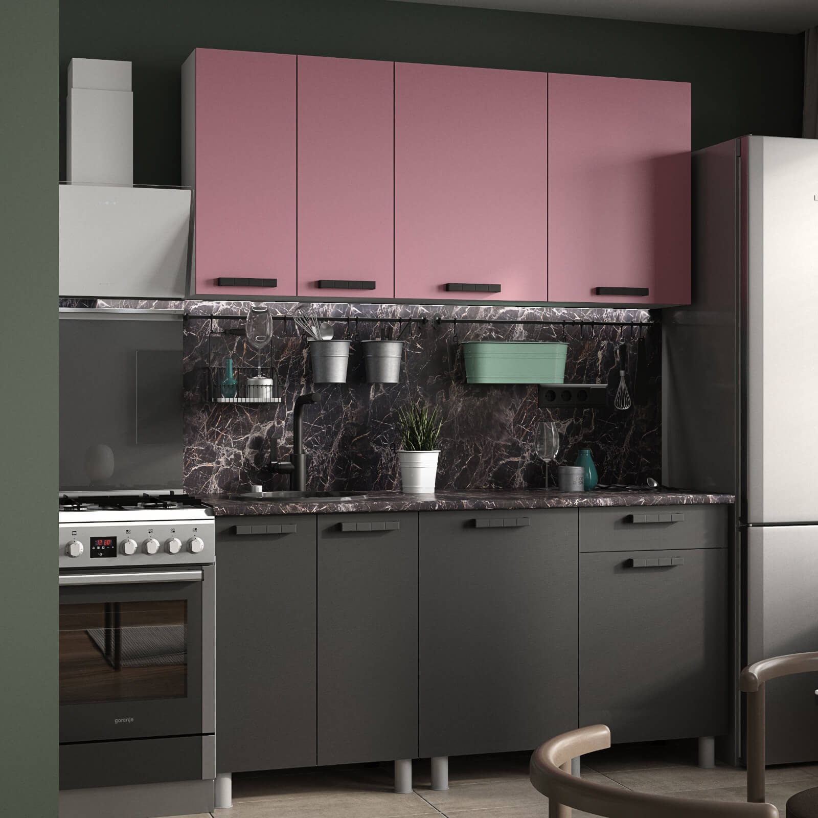 "Осло Готовое решение" 1,6 м белый/карбон сакура/карбон вулкан